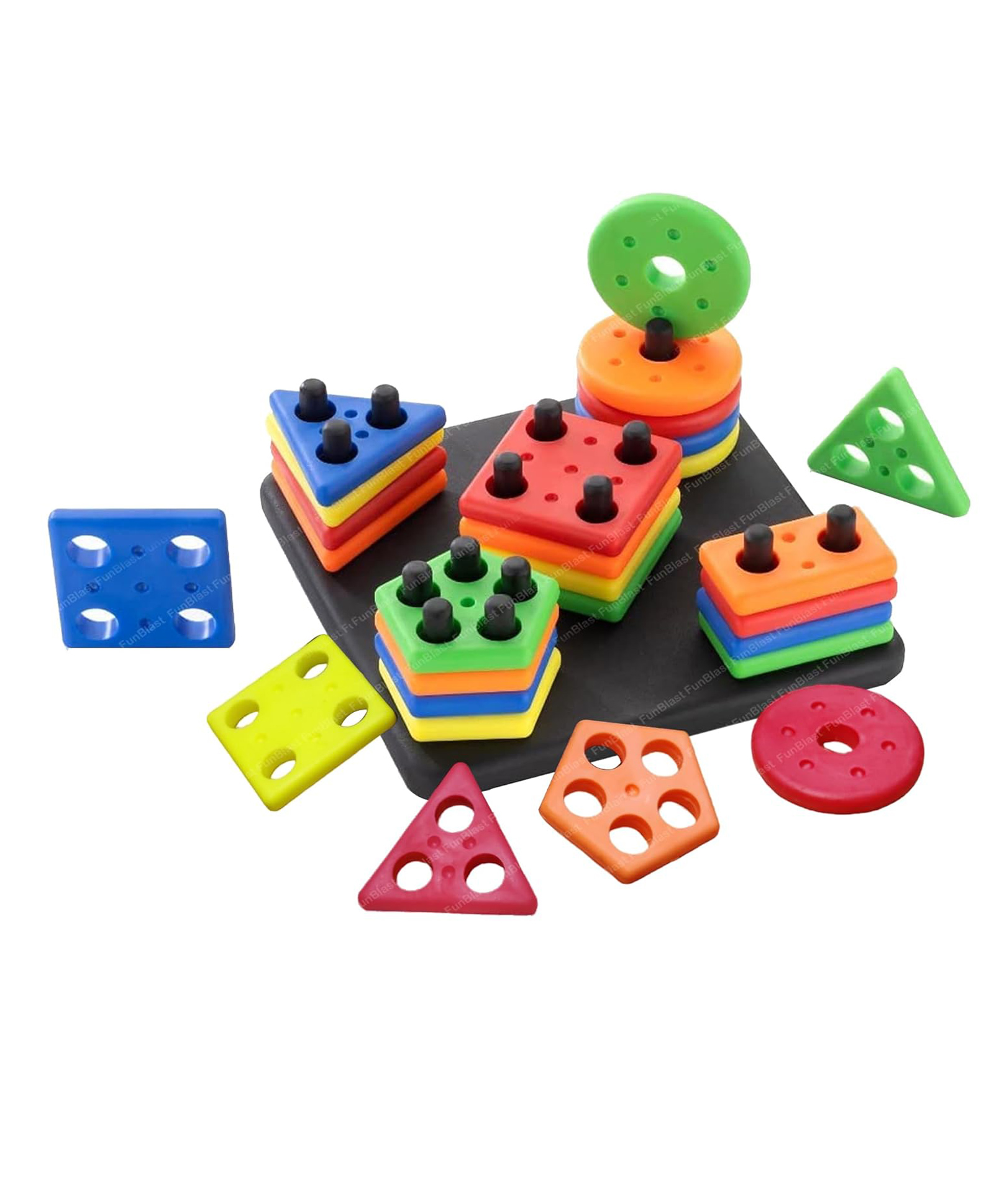 Bunie Column Matching Geometry Shape Sorting Toys for Kids  Multicolor-image-4