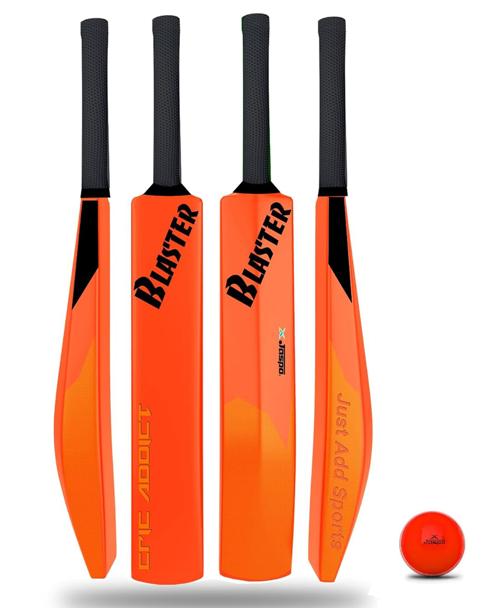 Jaspo Cric Addict Blaster Plastic Cricket Bat Size 5 for Kids,Juniors,Youth,Children (Bat Height-30 Inches) (Orange, Plastic Bat Size-5)-image-2