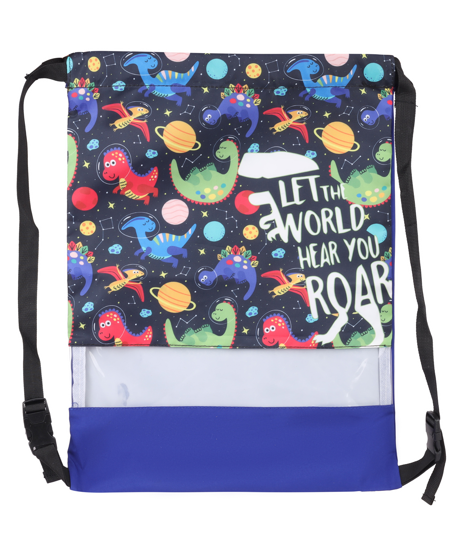 Echo Boomers Dinosaur Print Drawstring Bag  Water-Resistant, Adjustable Straps, Spacious Main Compartment-image-40