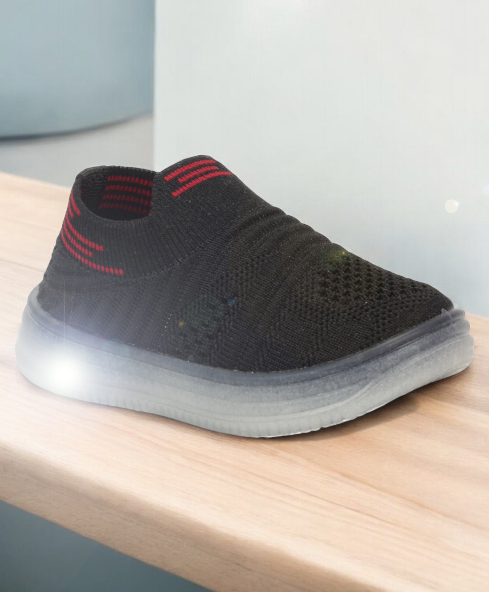 Lil Lollipop Mesh Detailed Slip On LED Shoes - Black-picture-26