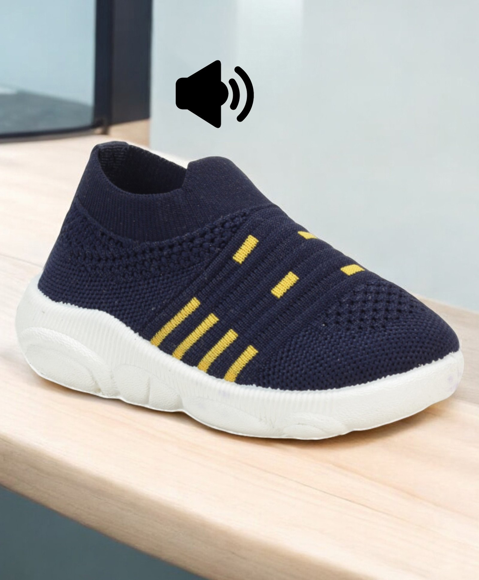 Lil Lollipop Mesh Detailed Slip On Musical Shoes - Navy Blue-picture-12