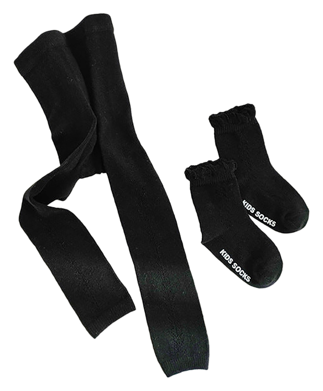 SYGA Cotton Solid Leggings with Socks - Black-picture-22