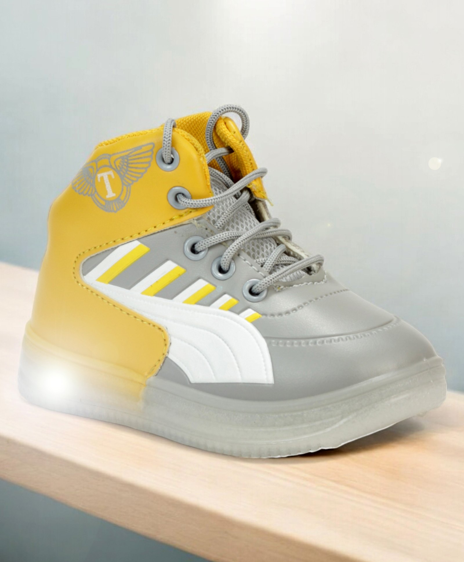 Lil Lollipop  Colour Blocked LED Shoes - Grey-picture-16
