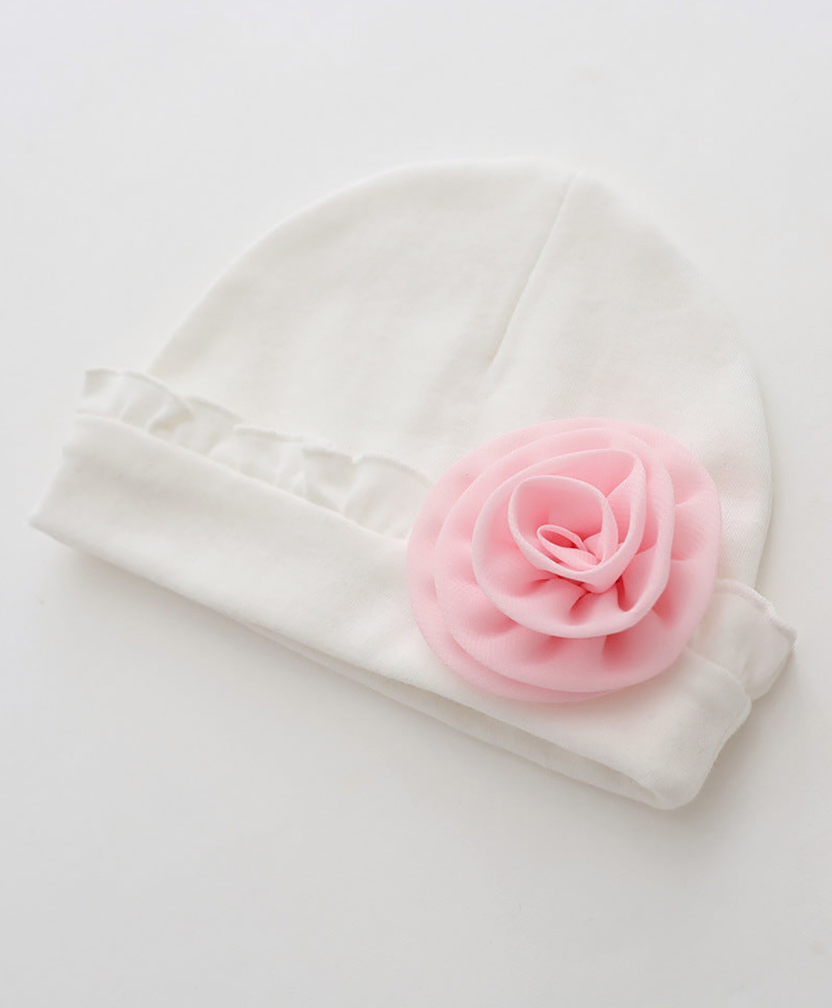 SYGA Cotton Flower Beanie Cap - White-image-6