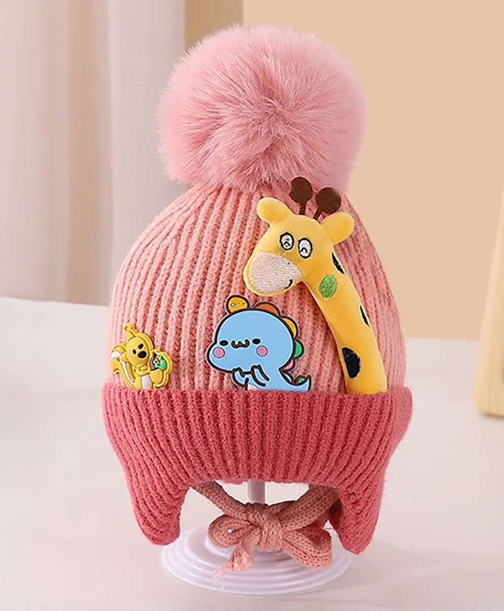 SYGA Wool Knitted Cap with Pom Pom Warm Ear Protection - Orange-picture-15