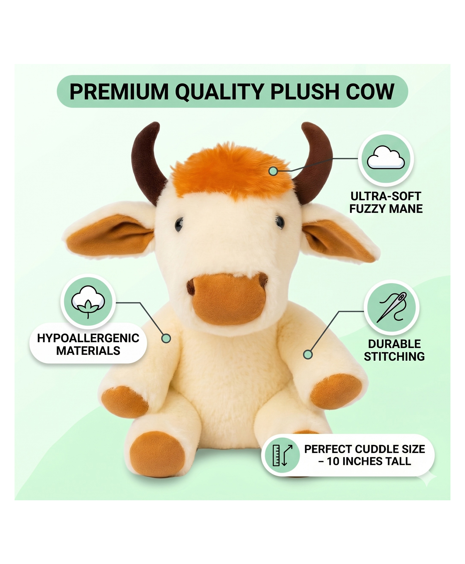 Goldenhub Toys Cow Sitting In Premium Quality -32 cm-picture-41