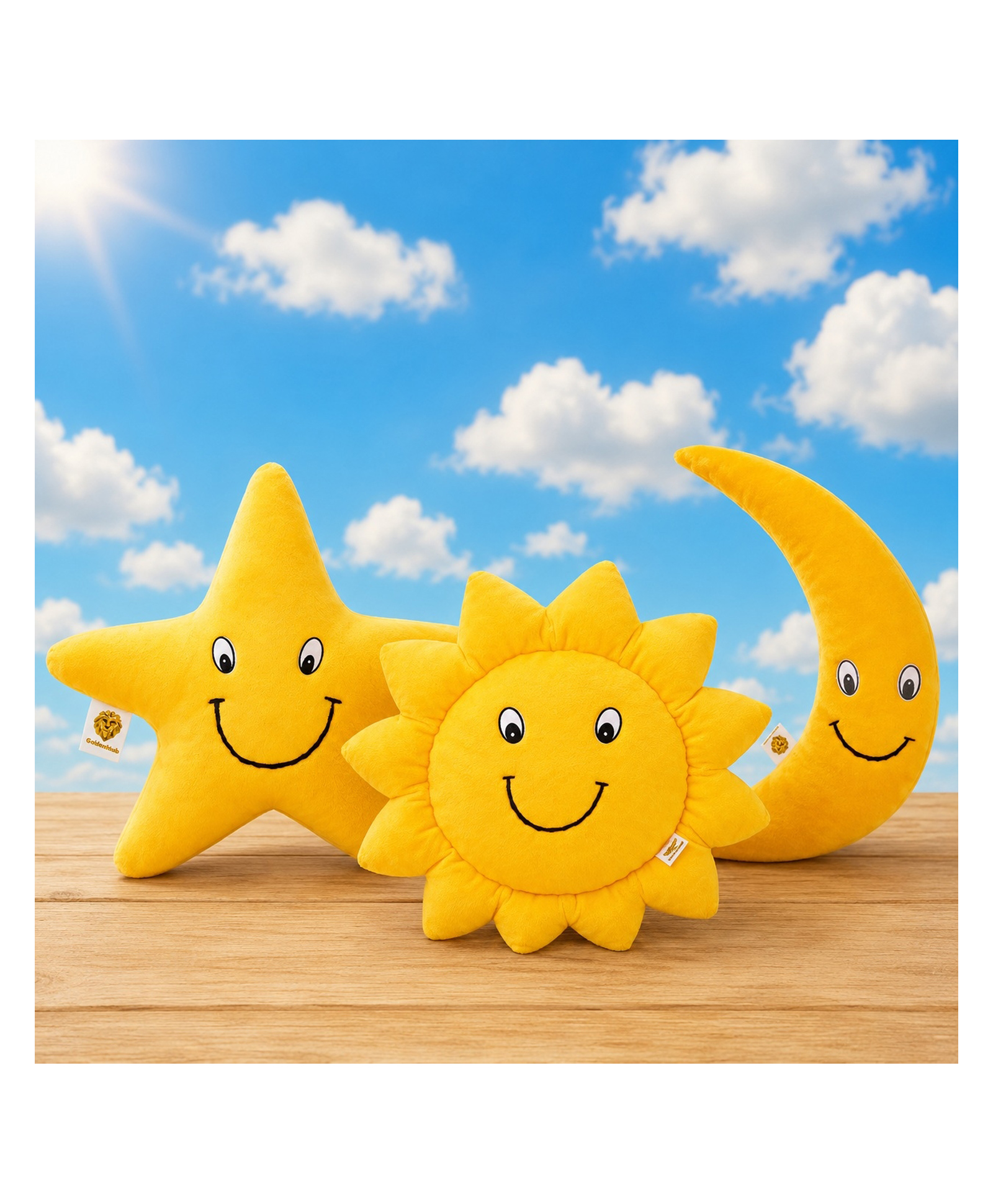 Goldenhub Toys Sun,Star Moon Combo Set of three  Height 30 cm-picture-19