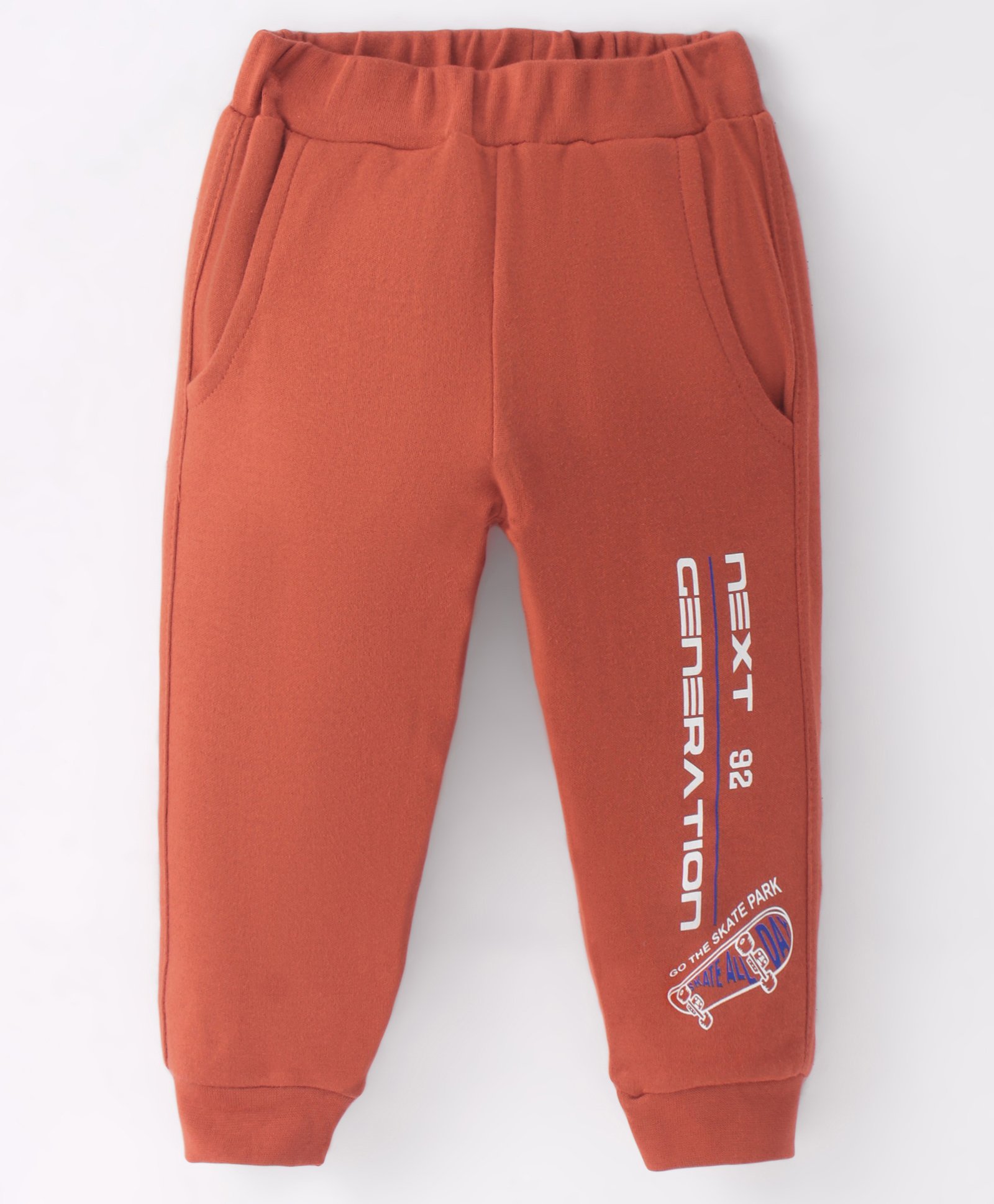 Zero Interlock Knit Full Length Lounge Pant with Text Print - Orange-picture-12