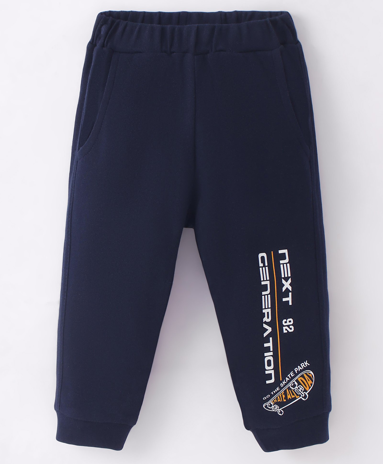 Zero Interlock Knit Full Length Lounge Pantwith Text Print - Navy Blue-image-18