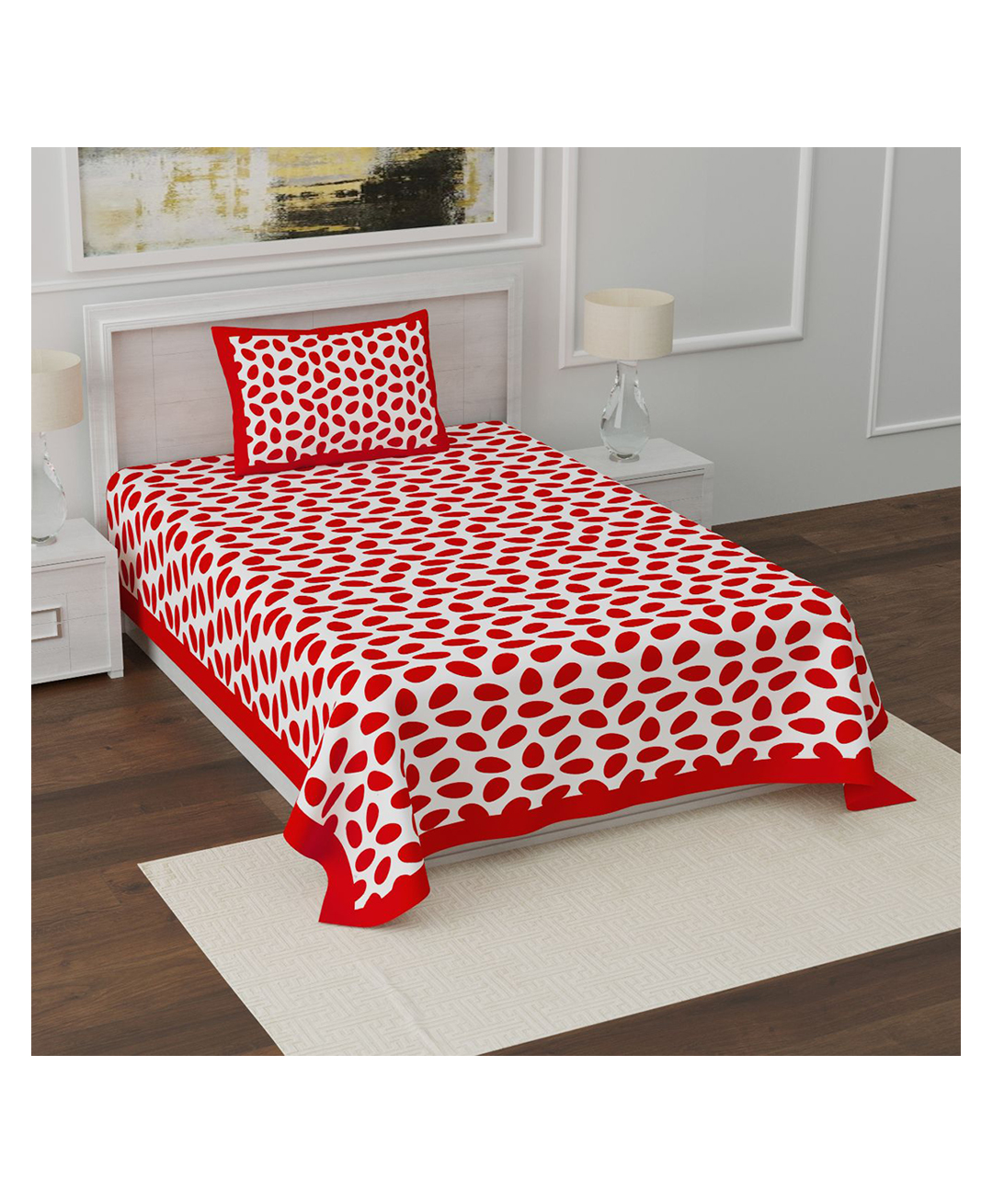 UniqChoice Pure Cotton Jaipuri Single bed sheet With 1 Pillow Cover-picture-11