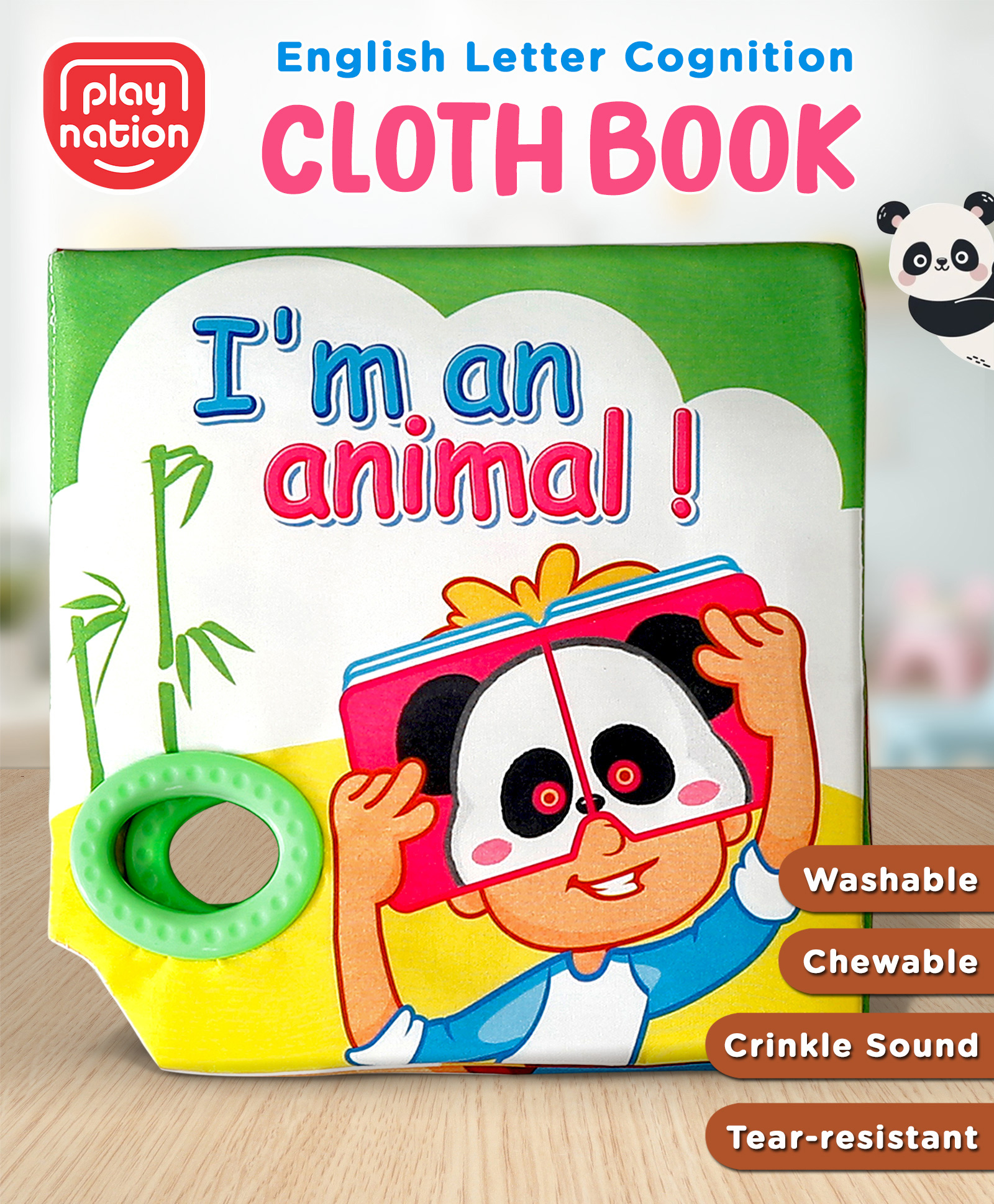 play nation Playnation Fun Mask Cloth Book - English-picture-27