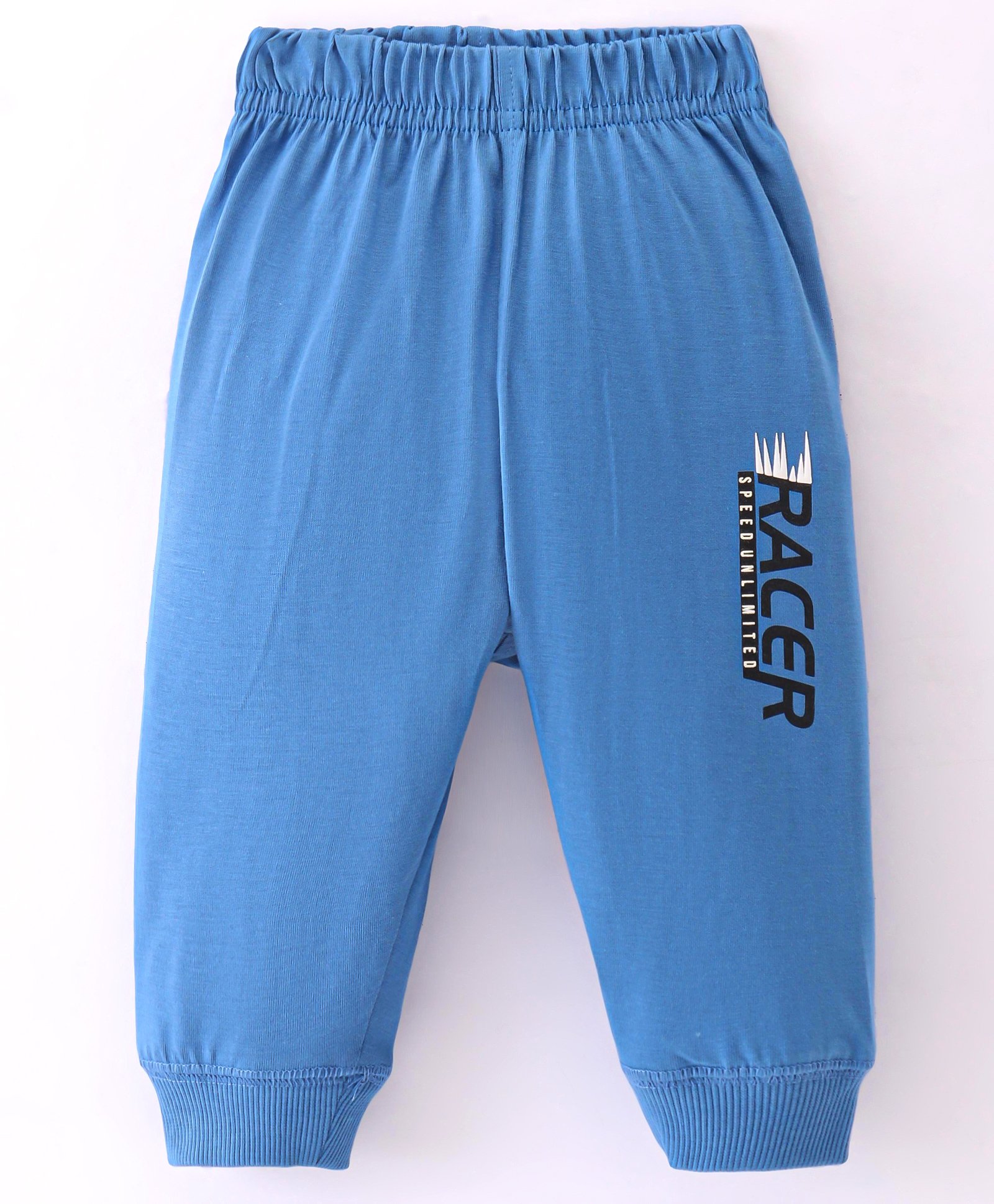 Doreme Single Jersey Knit Full Length Lounge Pants With Text Print - Blue-image-45