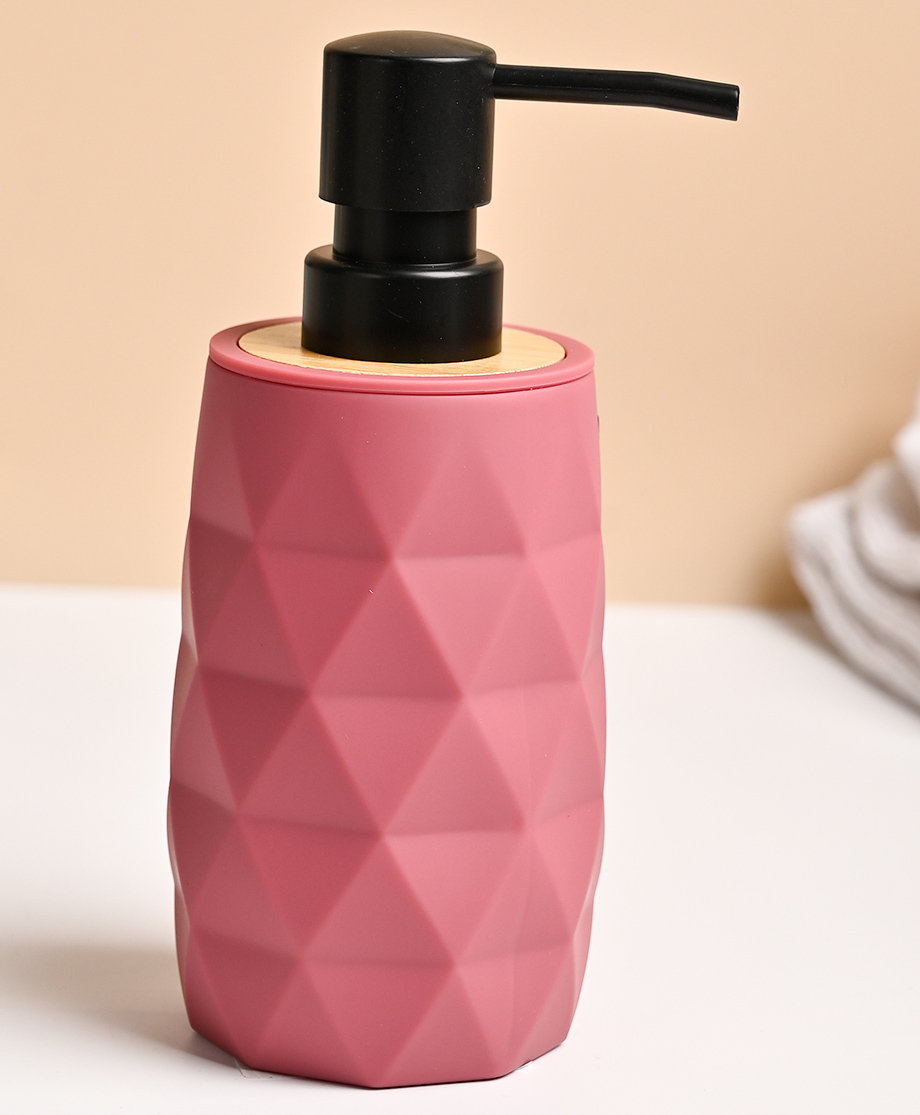 VONCASA Pink Plastic  Soap Dispenser For Utility And Bathroom Decor | 250ml-image-5