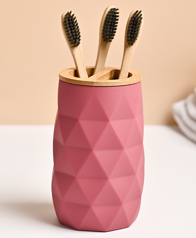 VONCASA Pink Plastic Toothbrush Holder For Utility And Bathroom Décor-image-25