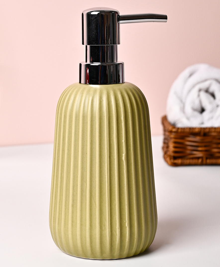 VONCASA Mint Green Ceramic Soap Dispenser For Utility And Bathroom Decor | 270 ml-image-39
