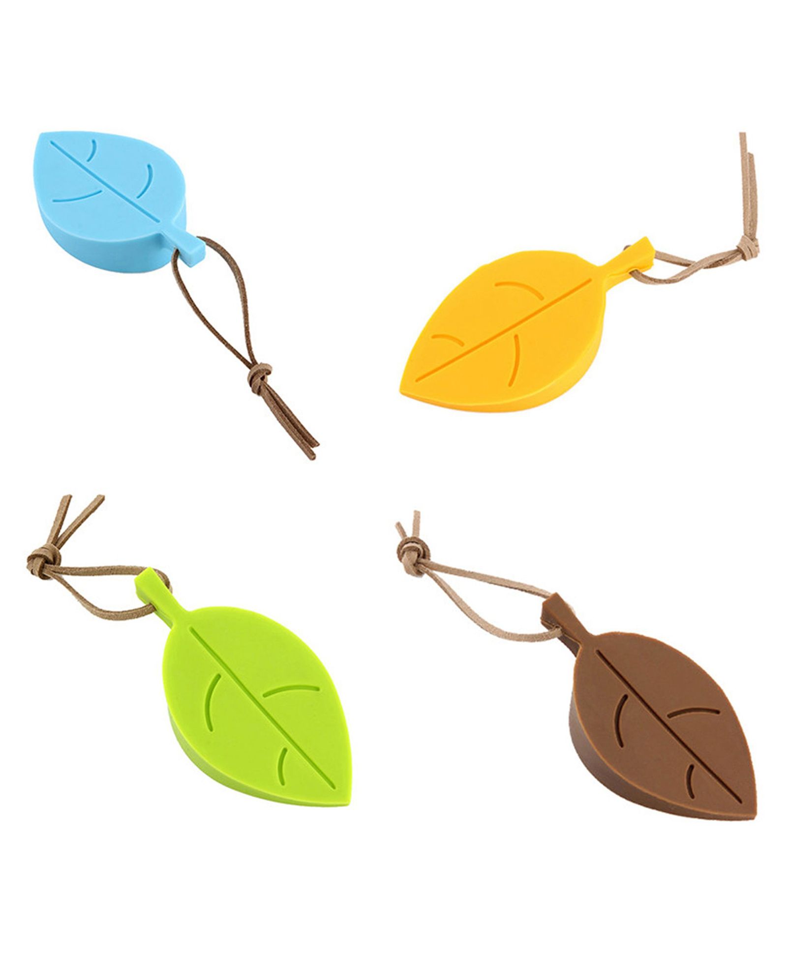 Syga Silicone Leaf Shaped Door Stoppers Block Wedge Doorstops Pack of 4 - Multicolour-image-3