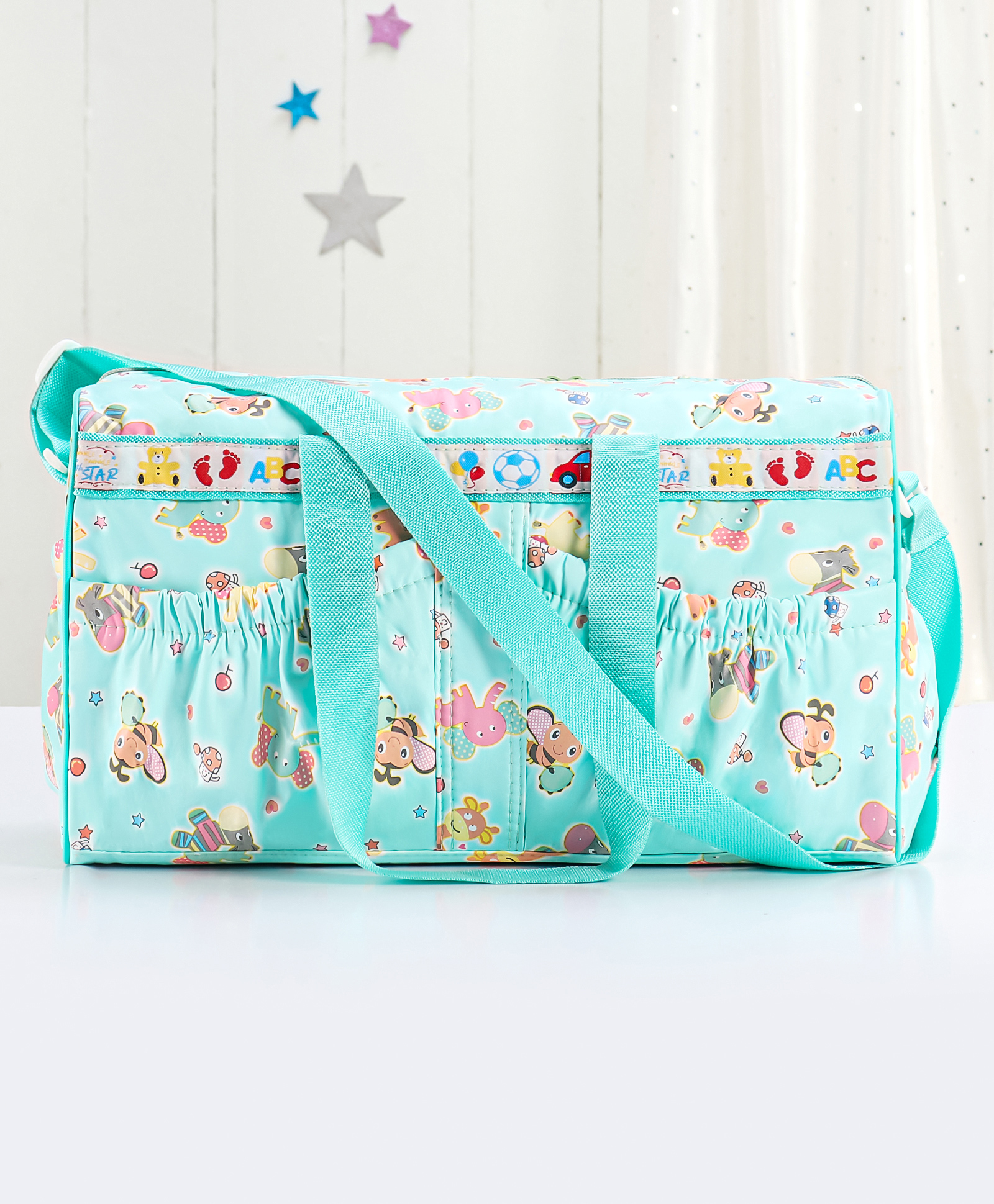 fab n funky Multipurpose Diaper Bag - Pink (Print May Vary)-picture-36