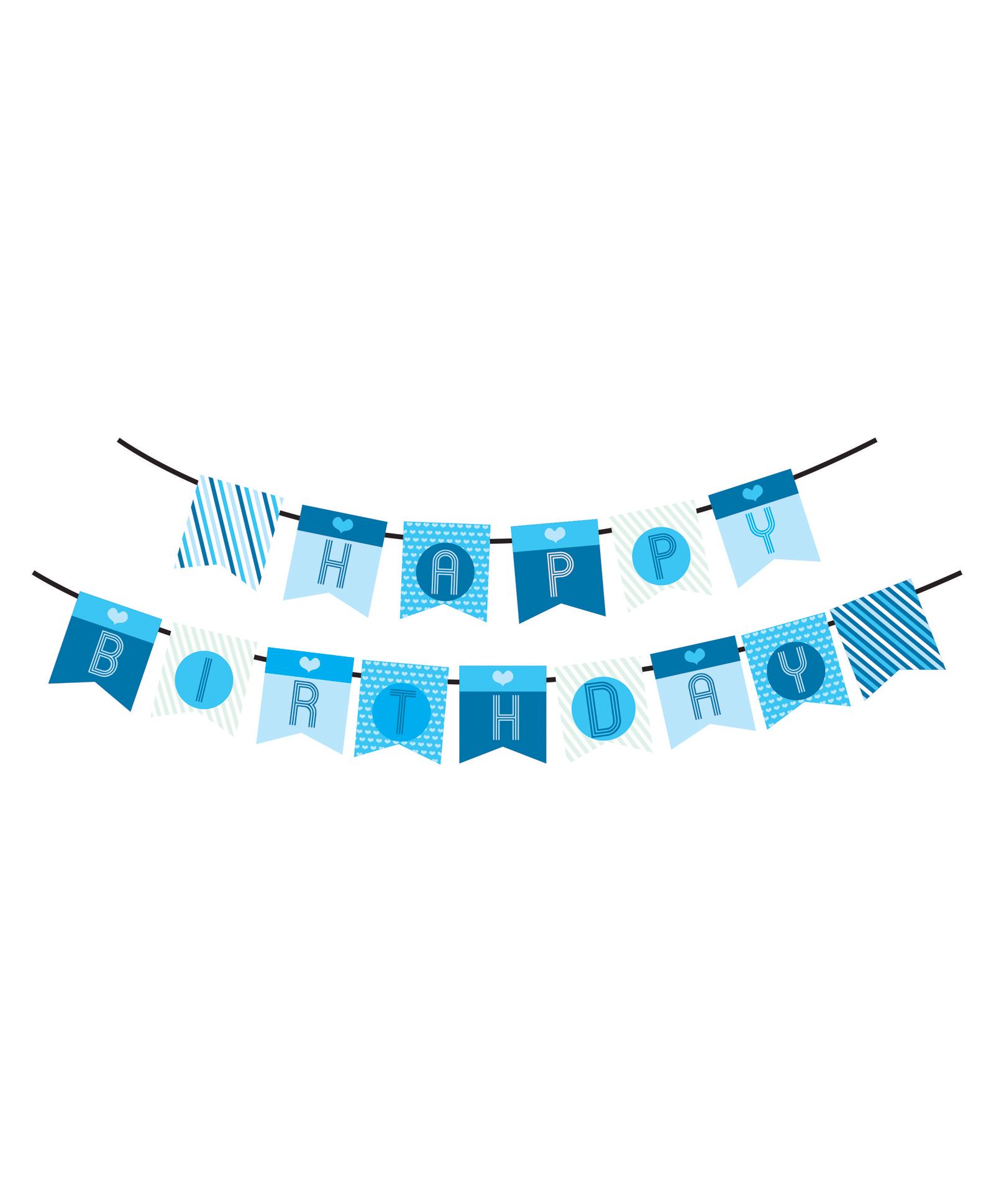 Syga Printed Happy Birthday Banner - Blue-image-43