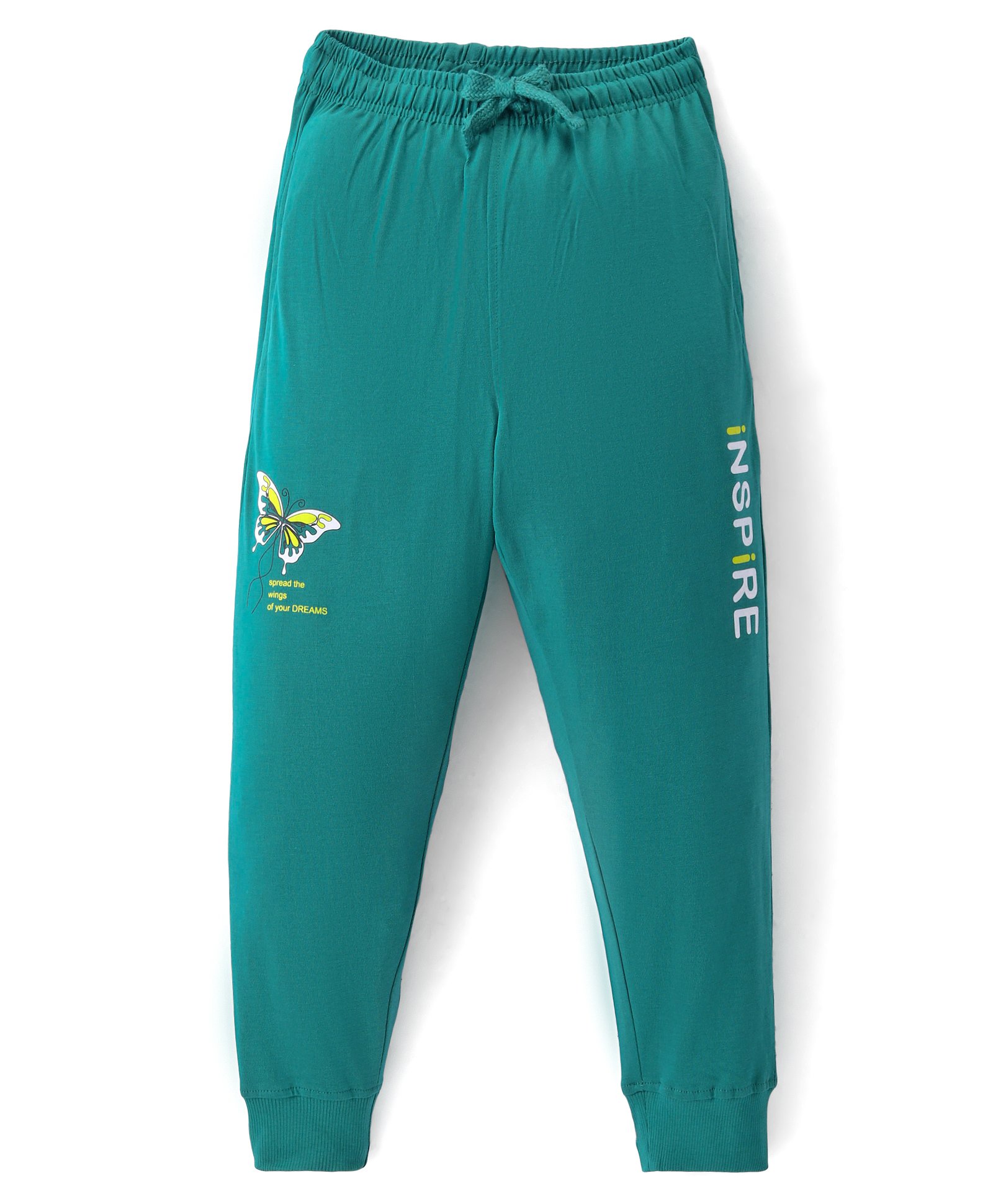 Doreme Single Jersey Full Length Lounge Pant Text Print - Toffy Green-picture-10