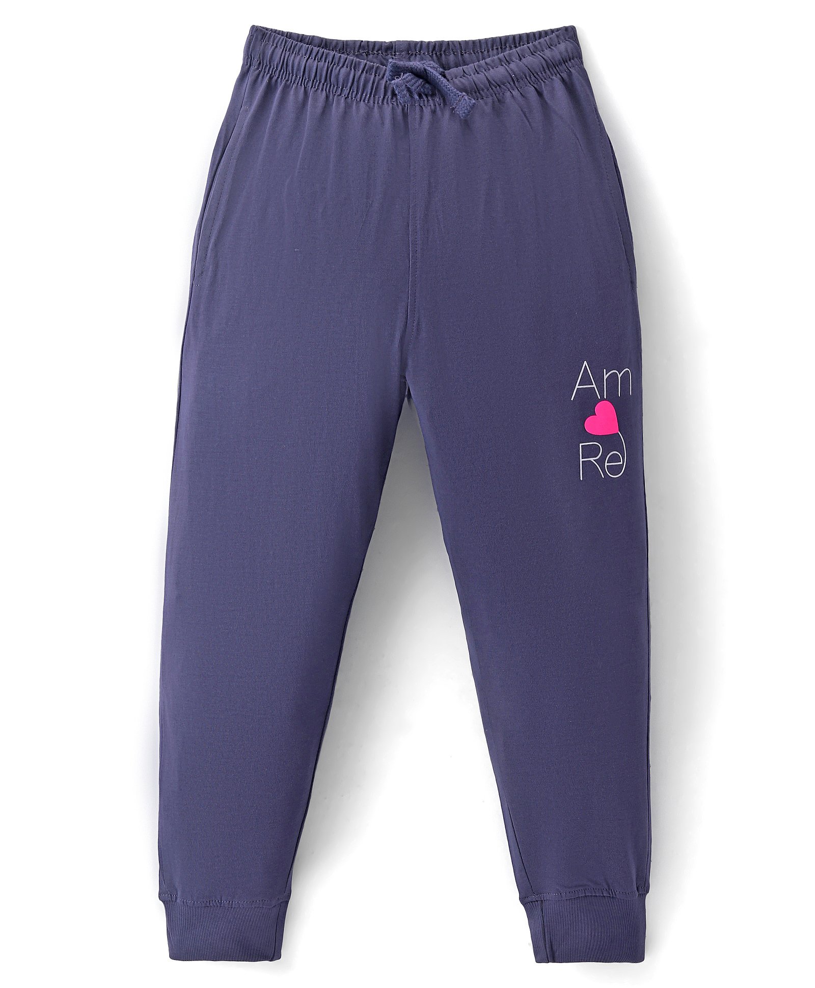 Doreme Single Jersey Knit Full Length Lounge Pants With Text Print - Yale Blue-picture-10