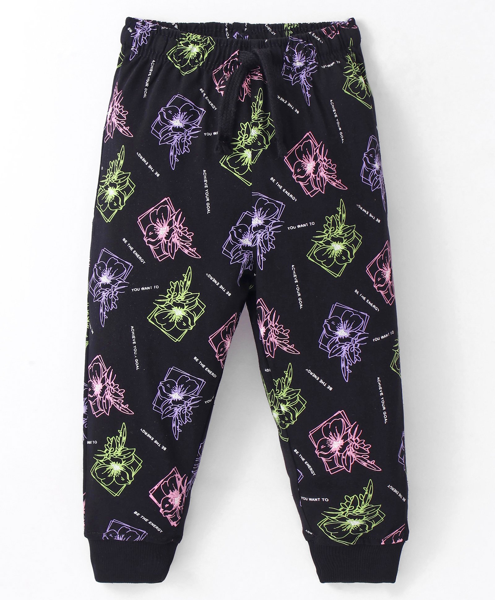 Doreme  Single Jersey Full Length Legging with Floral Print - Black-picture-22