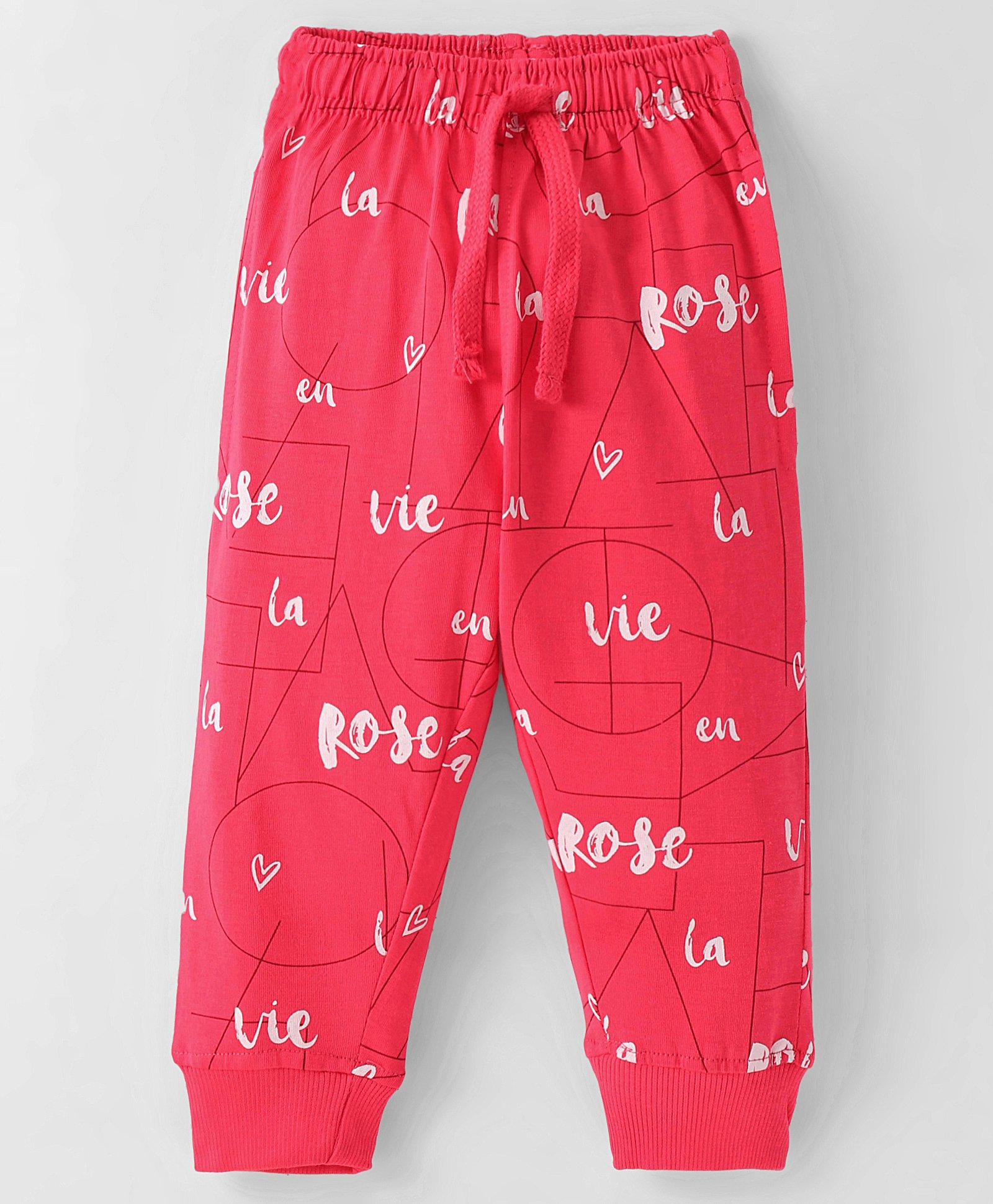 Doreme Single Jersey Knit Full Length Legging with Text Print - Coral-picture-18