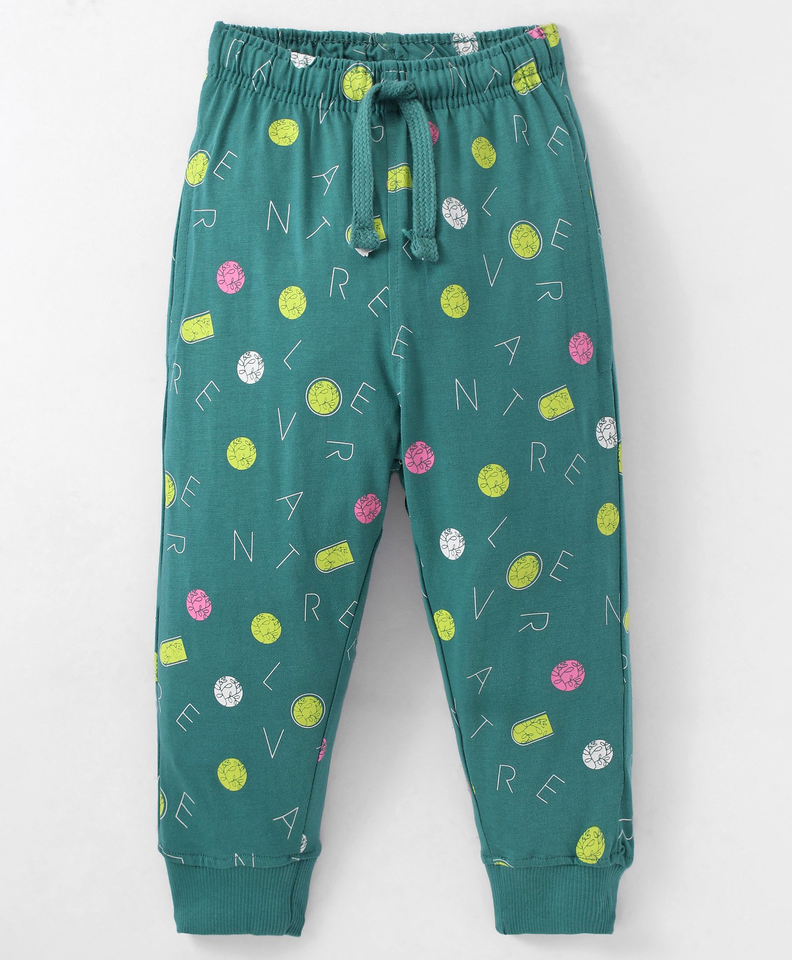 Doreme  Single Jersey Full Length Legging with Alphabet Print - Green-picture-15