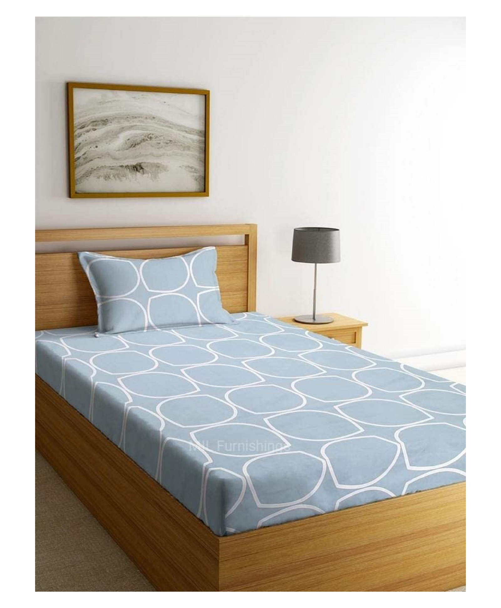 RRC Super Soft Brushed Microfiber Cotton 1 Single Bed sheet With 1 Pillow Cover Grey-picture-24