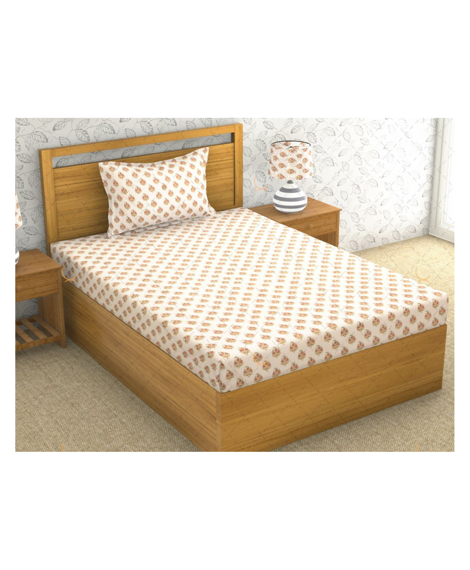 RRC Super Soft Brushed Microfiber Cotton 1 Single Bed sheet With 1 Pillow Cover White-picture-13