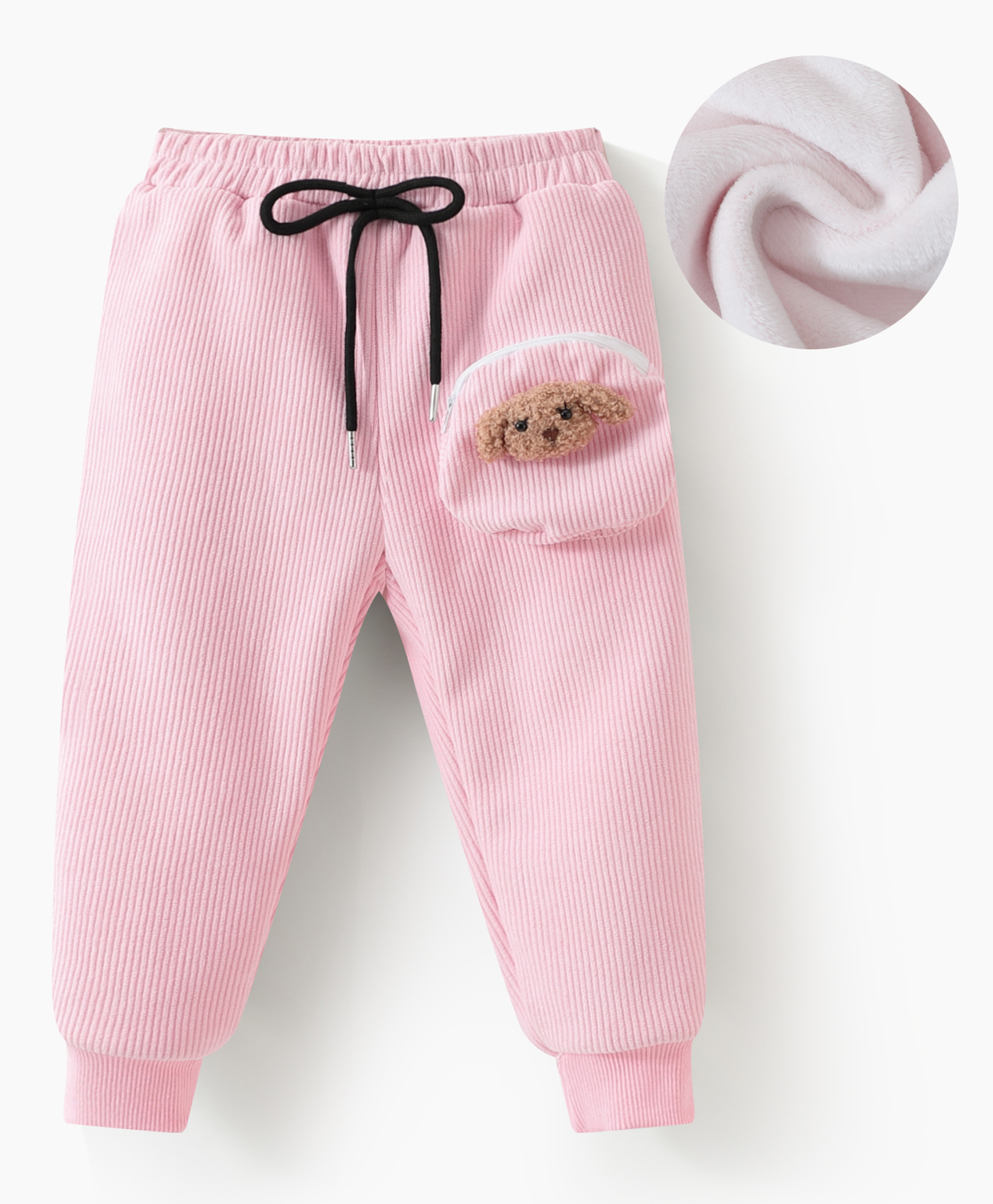 Kookie Kids Full Length Lounge Pants with Puppy Applique - Pink-picture-26