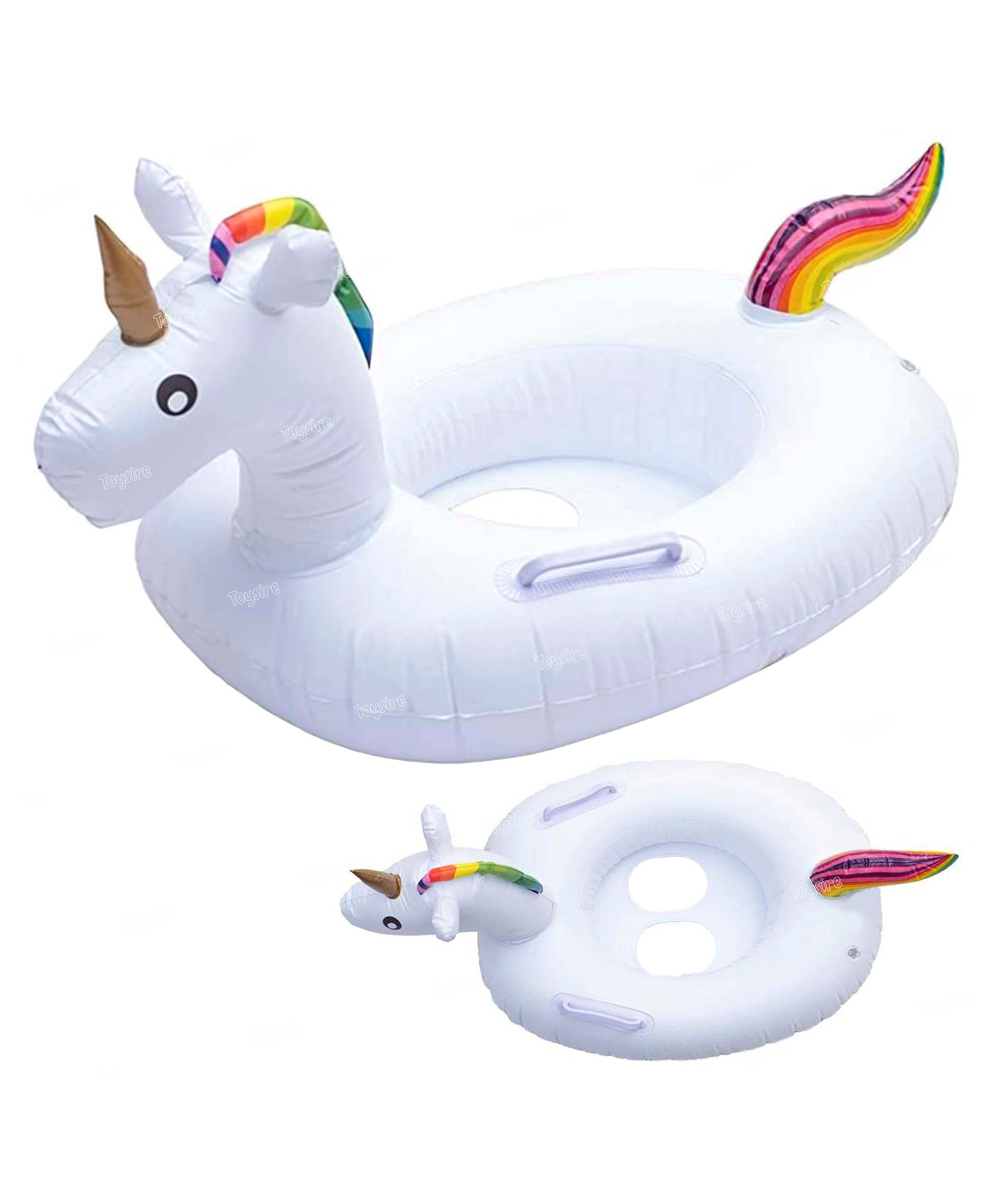 fiddlerz Toysire Inflatable Swimming Float Unicorn Shape Ring Mat for Pool and Beach Water Swimming Ring Tube for Kids Summer Funny Pool Party Toys(White)-picture-12