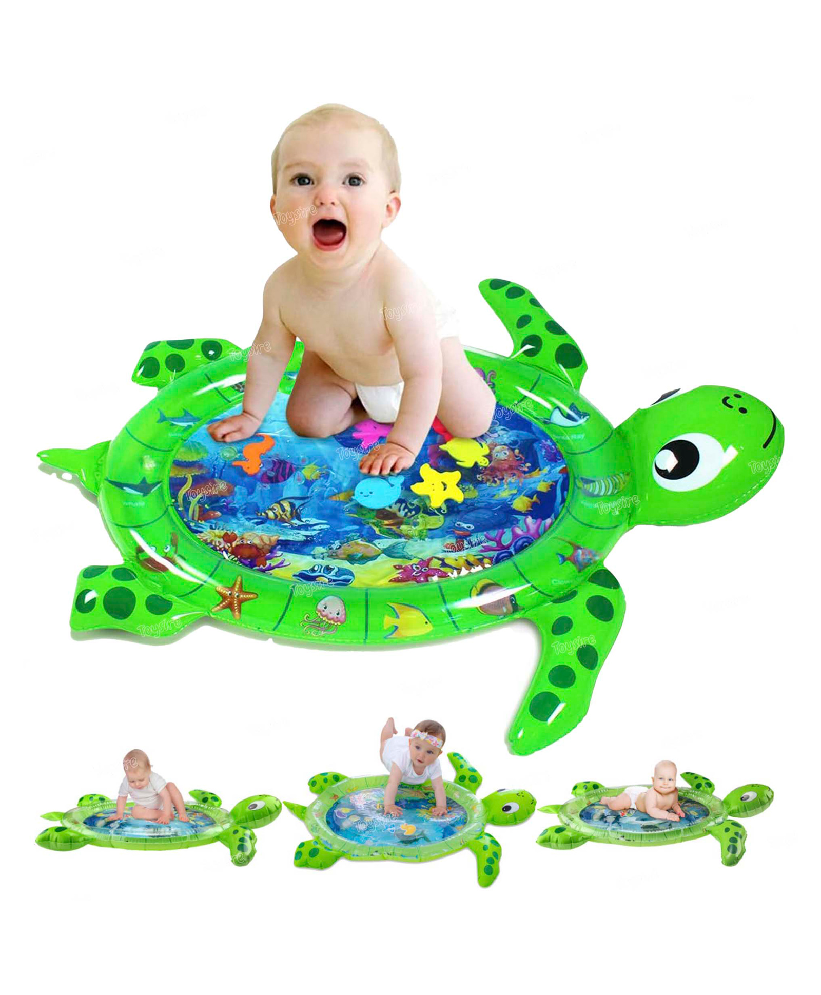 Toysire Kids Turtle Green Inflatable Water Play Mat for Pool and Beach Water Swimming  (Color & Design May Vary)-image-15