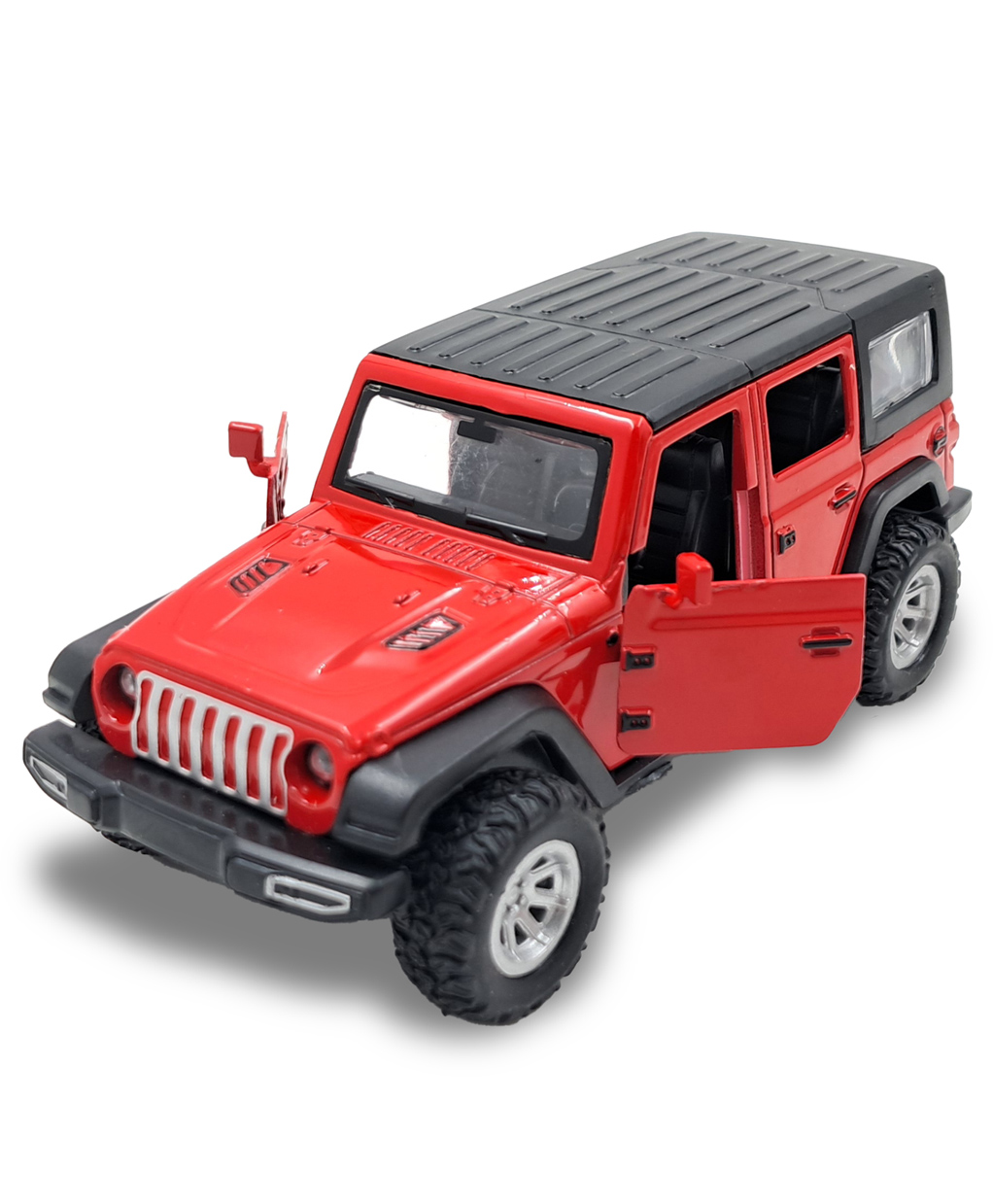 Kidsden Die Cast Pull Back Jeep Car Toy with Openable Door , Multicolor-image-4