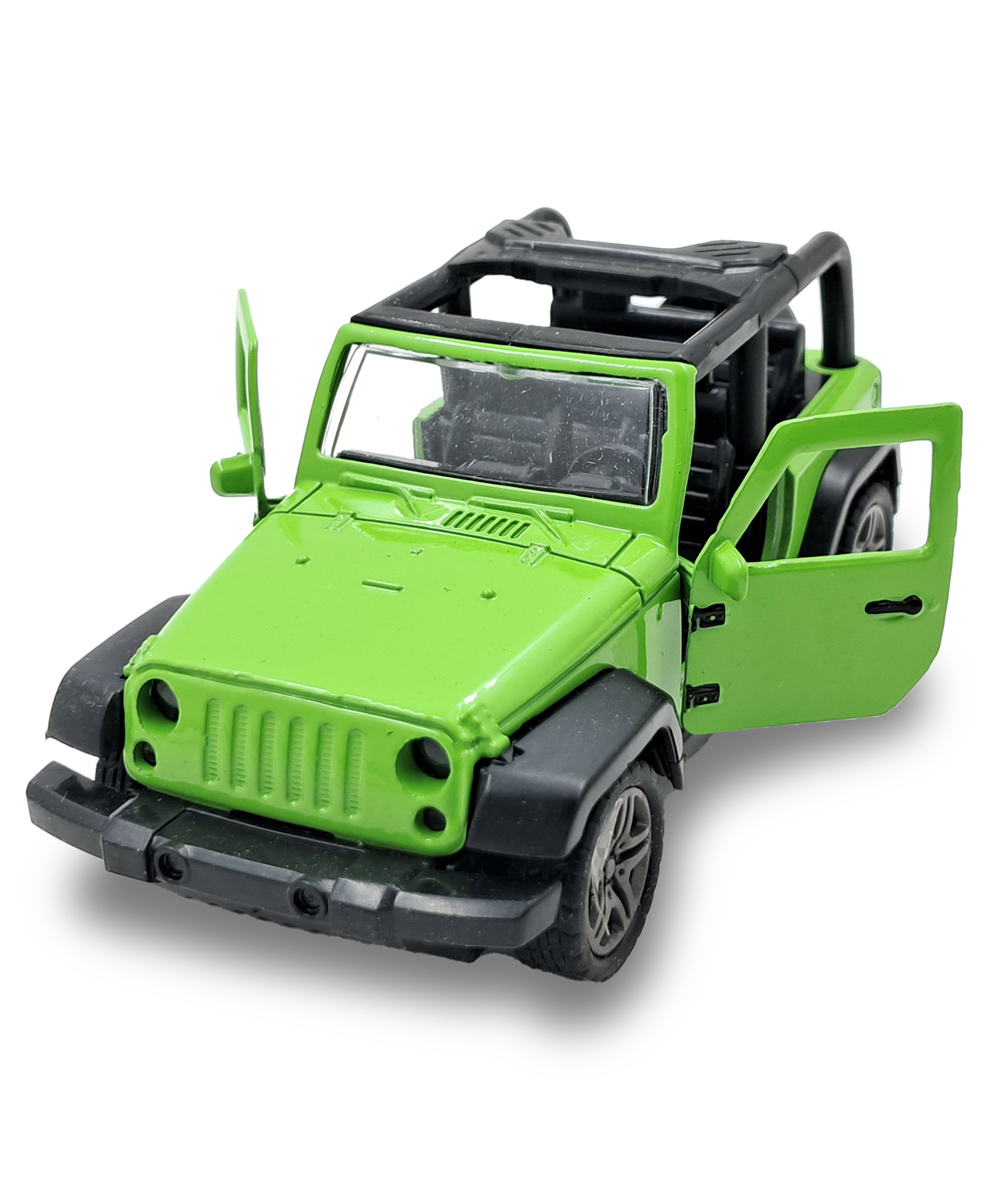 Kidsden Friction Powered Diecast Alloy Metal Body Pullback Mini Jeep With Opening Doors Modal Cars Toys - Color May Vary-image-11