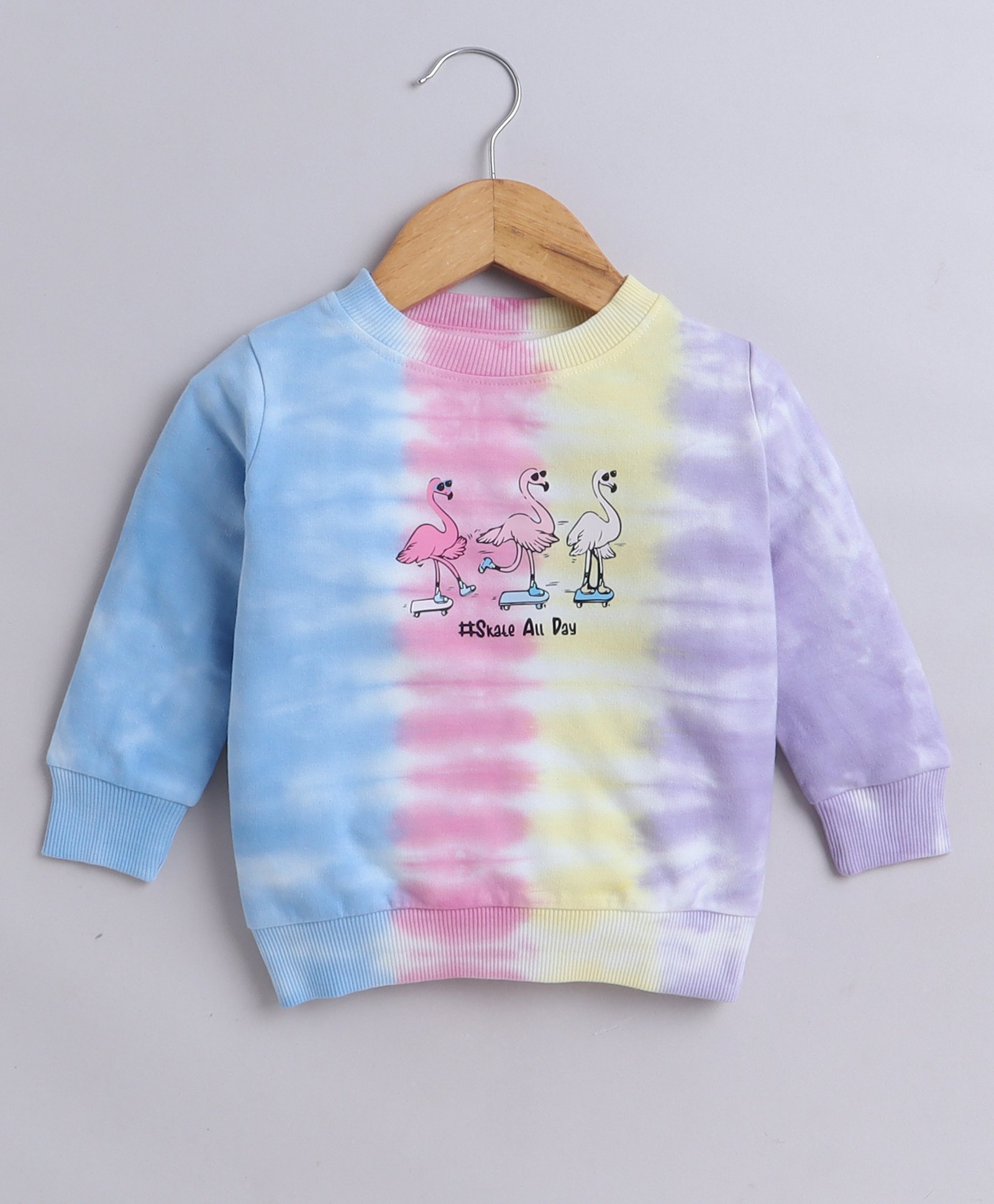 BUMZEE Cotton Looper Full Sleeves Ostrich Printed Sweatshirt - Multi Colour-image-46