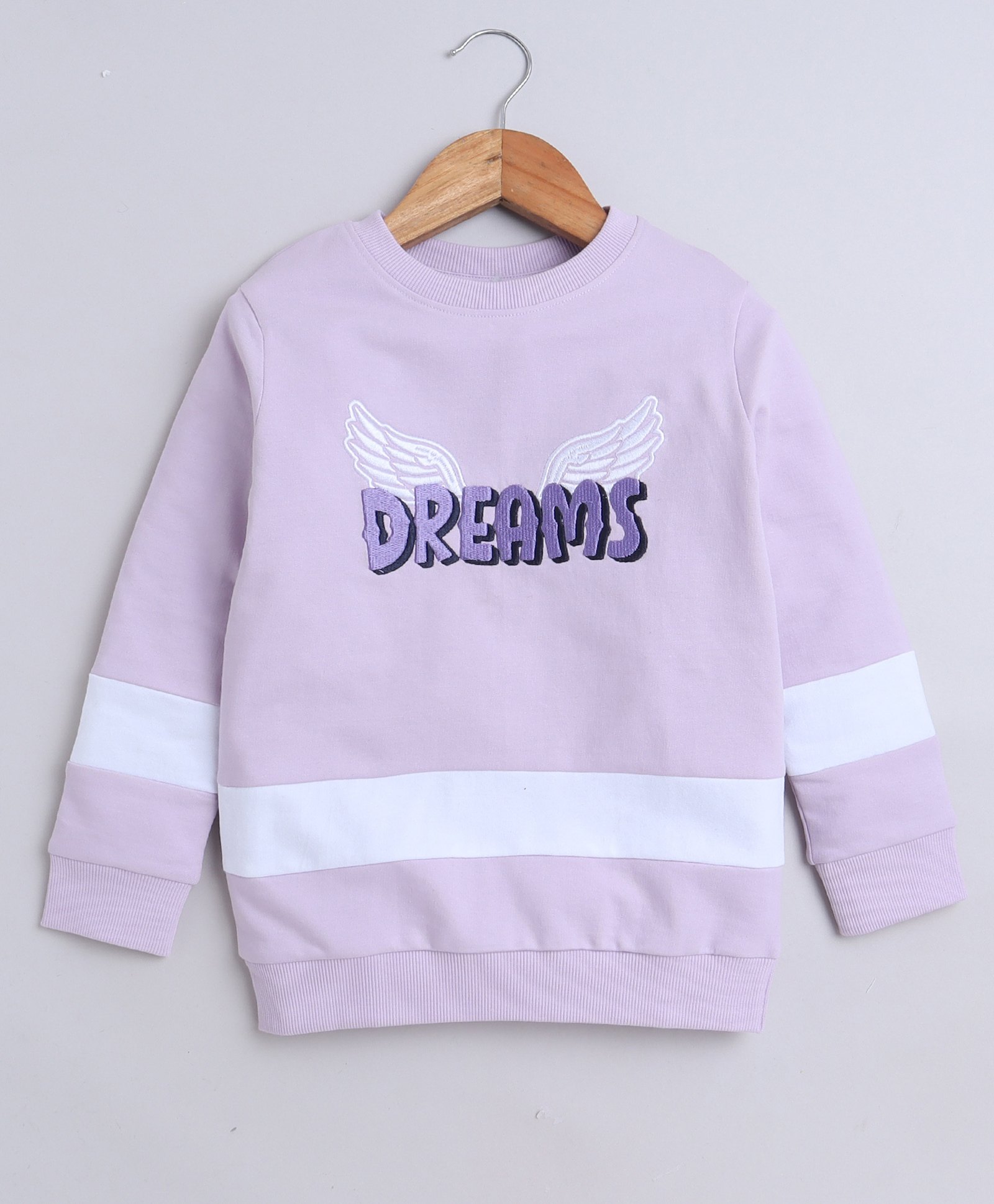BUMZEE Cotton Looper Full Sleeves Text & Wings Printed Sweatshirt - Lilac-image-21
