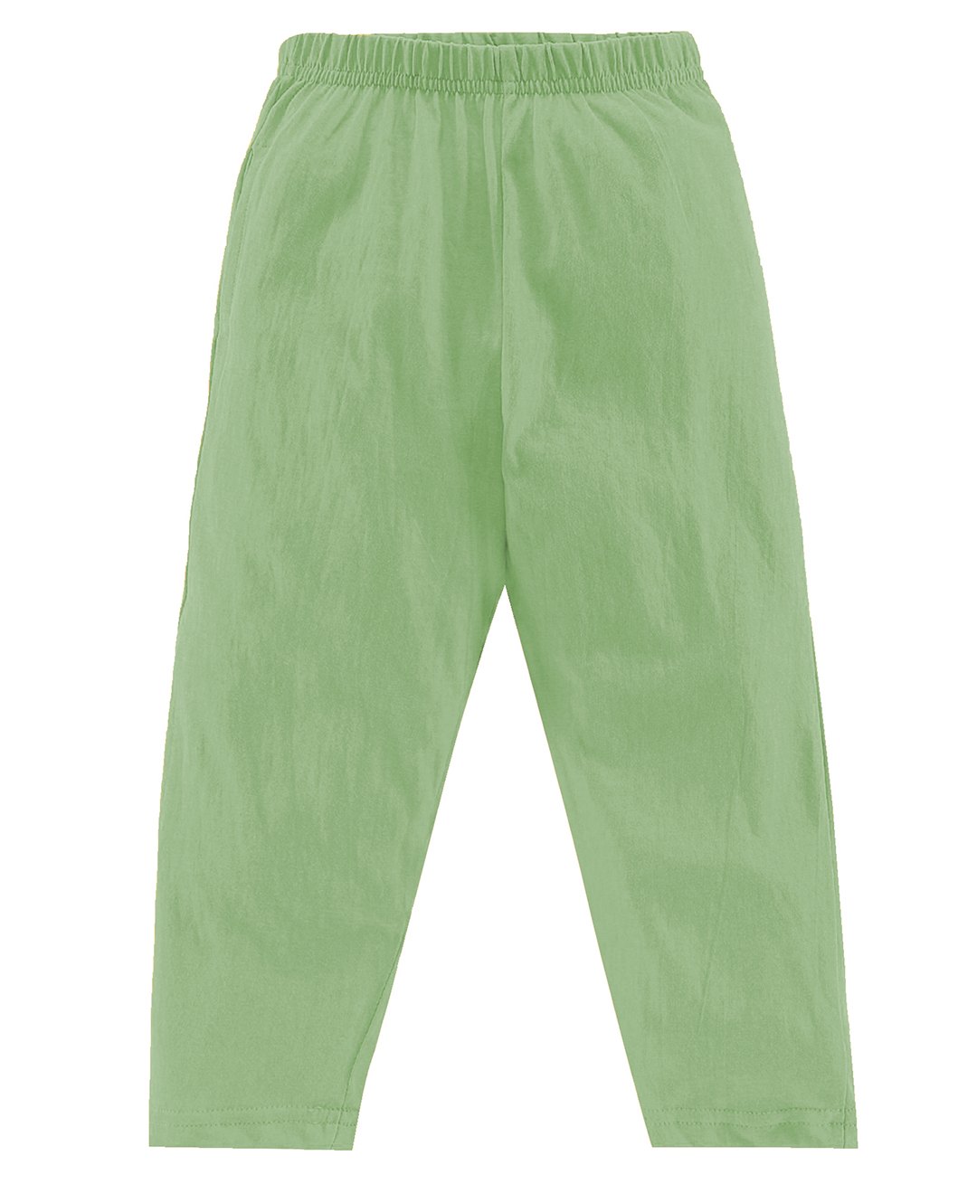 Kiddopanti Cotton Solid Pajama With Single Pocket - Light Green-image-32