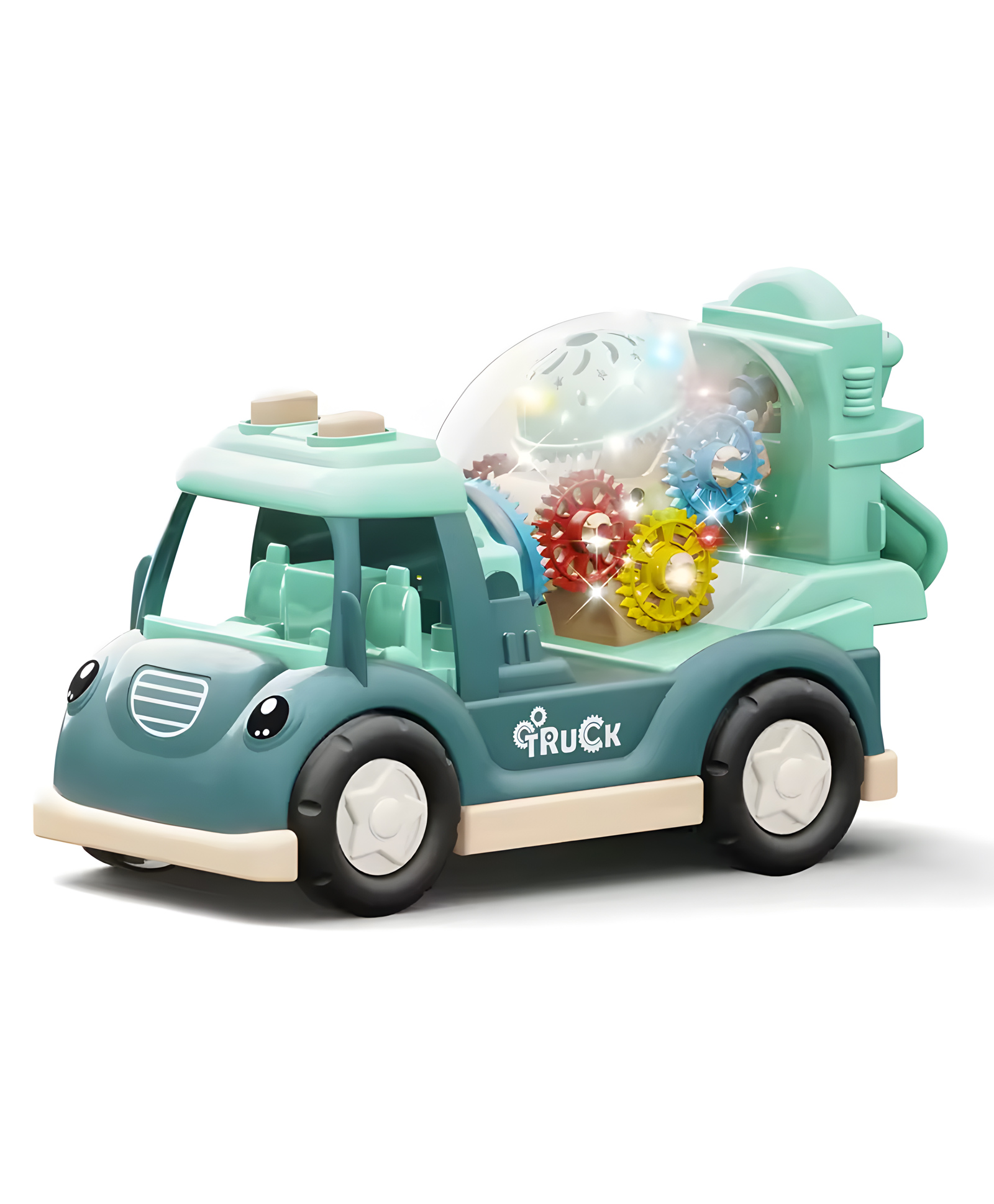 Negocio Creative Children Electric Universal Transparent Gear Engineering Truck Vehicle Electric Toy Car with Light Music - Pack of 1 - Color May Vary-image-17