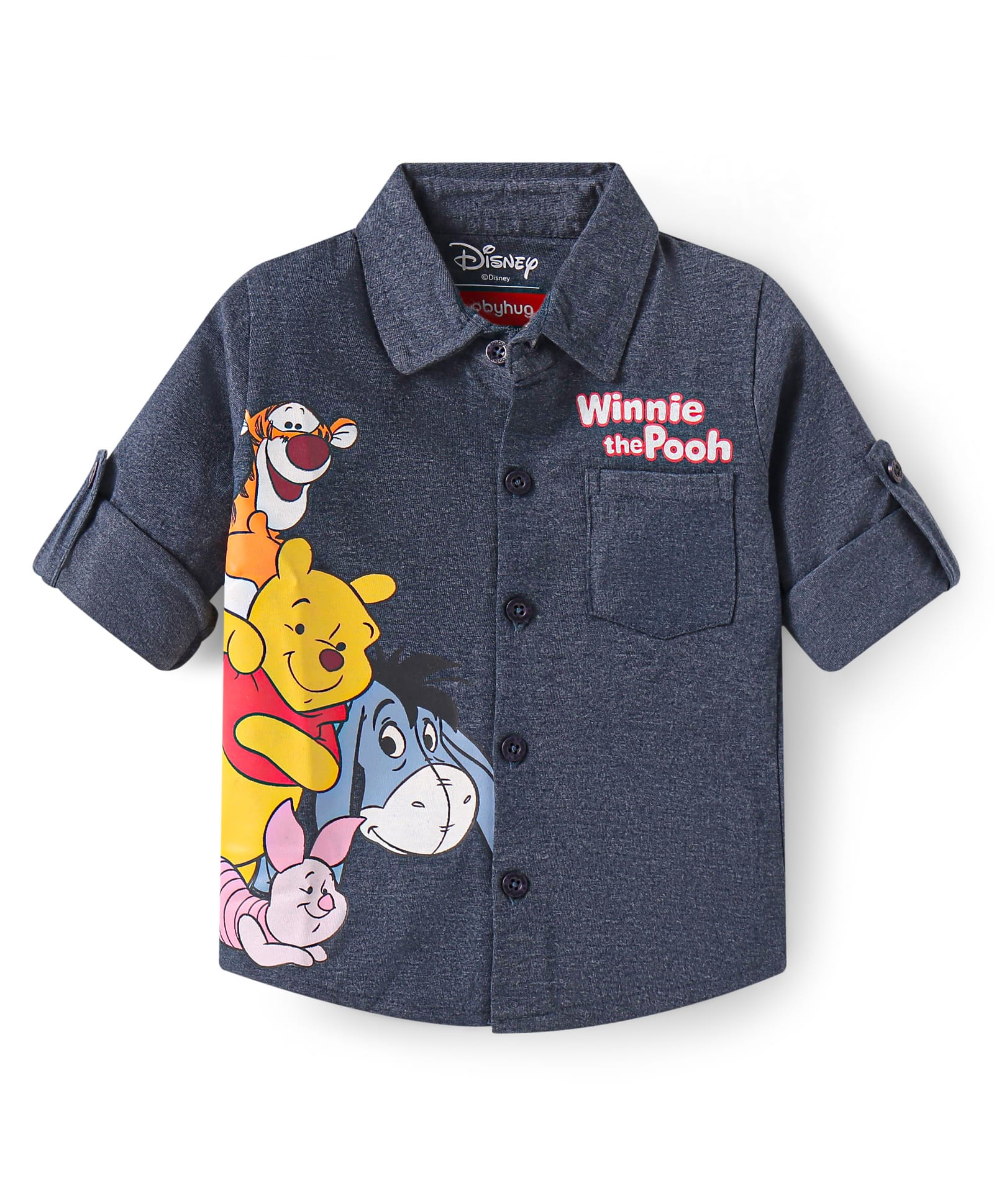 Babyhug Disney Single Jersey Knit Full Sleeves Shirt with Winnie & Friends Graphic - Navy Blue-picture-12