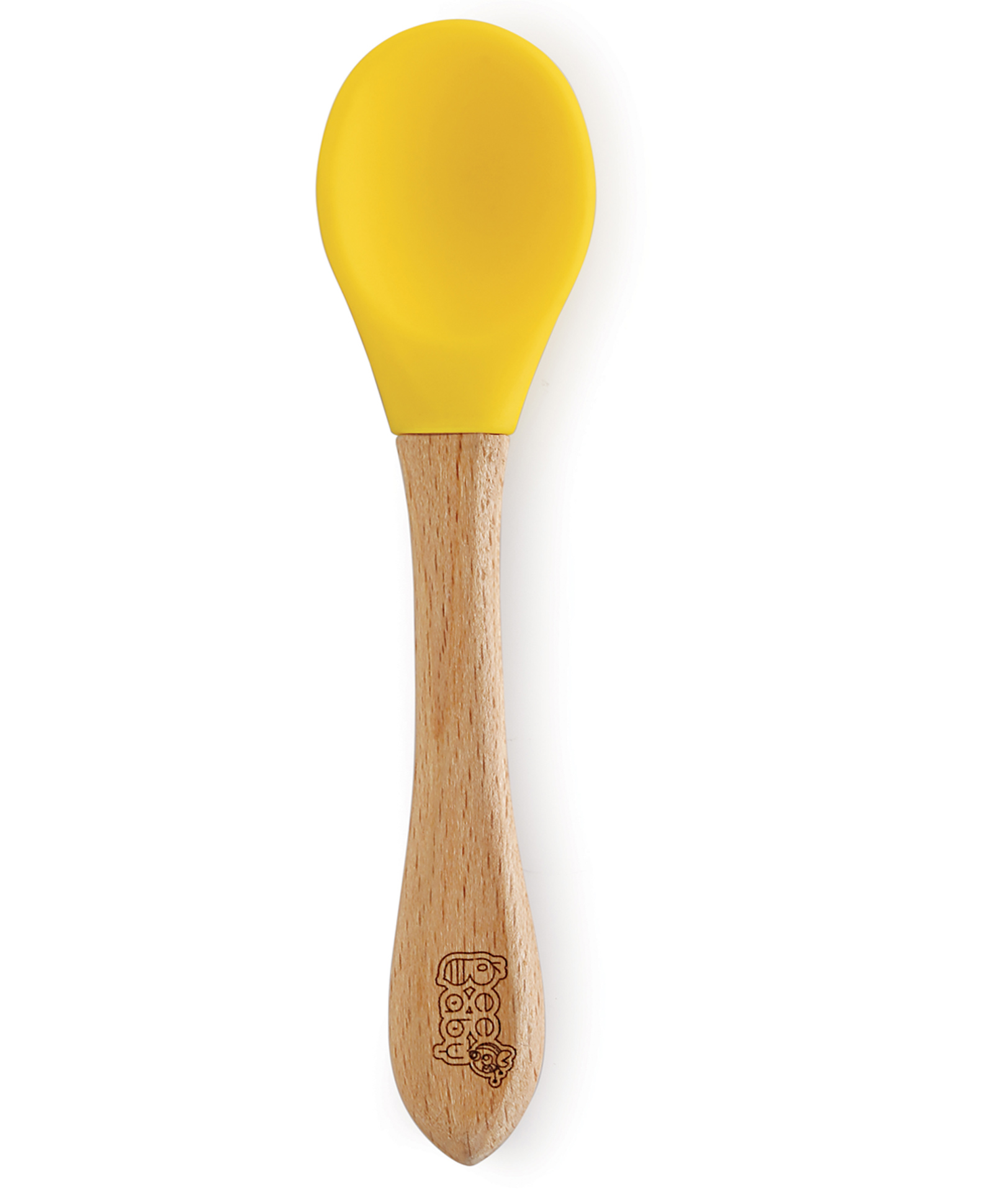 BeeBaby Nurture Bambu Silicone Baby Feeding Spoons. 100% BPA Free Silicone Tip Weaning Spoons for kids & toddlers. (6 months+, Yellow)-picture-1