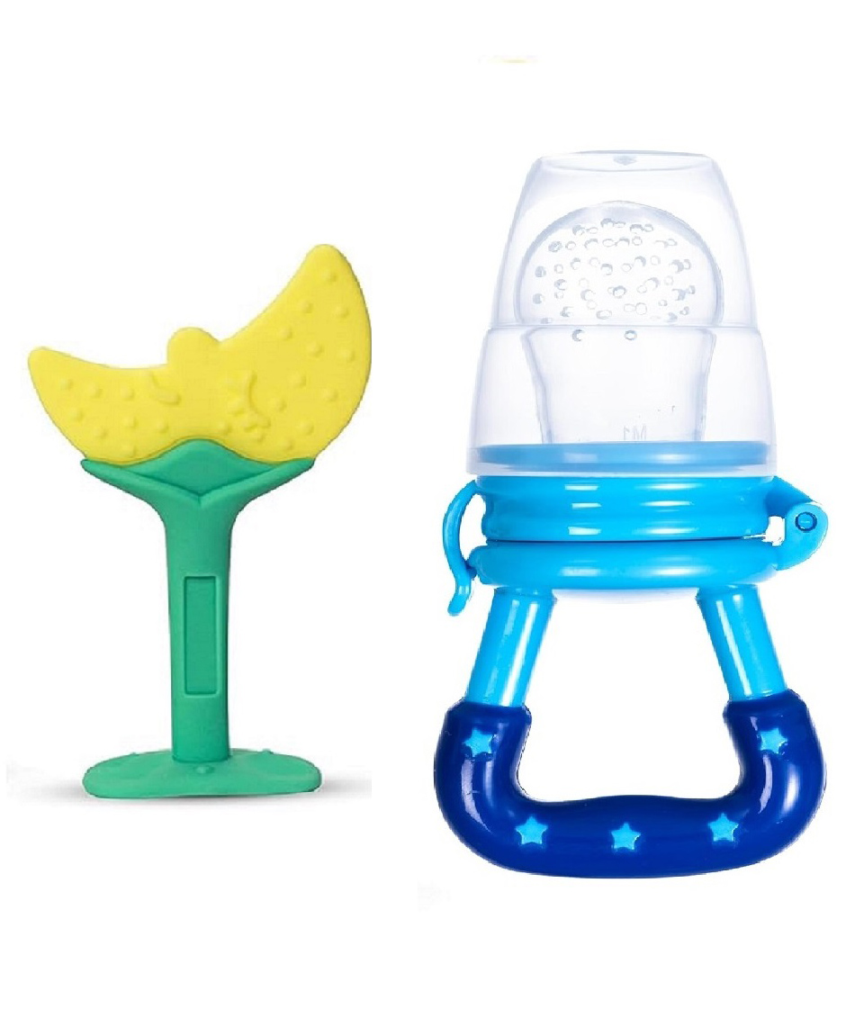 Enorme Silicone Moon Shape Yellow Teething Soft Teether with Silicone Fruit and Food Nibbler Pacifier for Babies-image-48