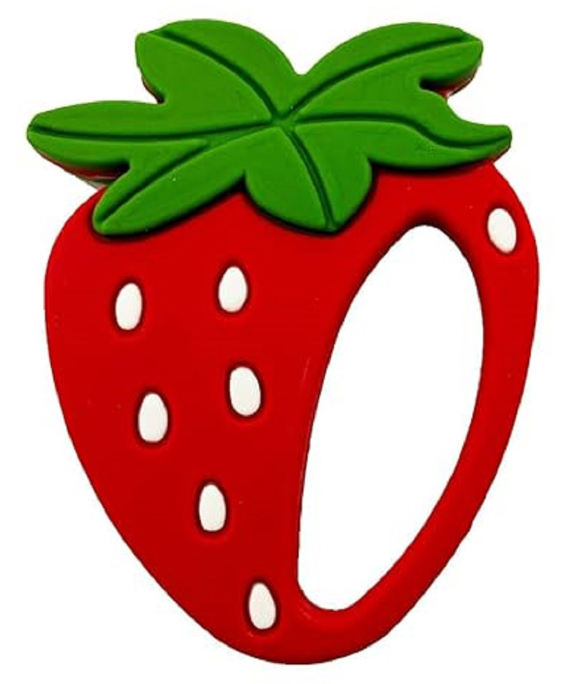 Enorme Silicone Mini Strawberry Shape Teething Soft Sensory Teether For Baby - Red-picture-32