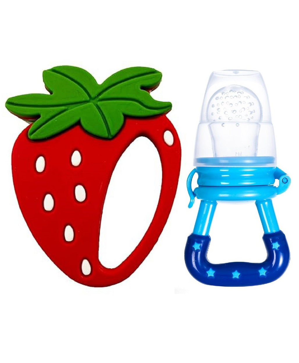 Enorme Silicone Strawberry Shape Red Mini Teething Soft Teether with Silicone Fruit and Food Nibbler Pacifier for Babies-image-42