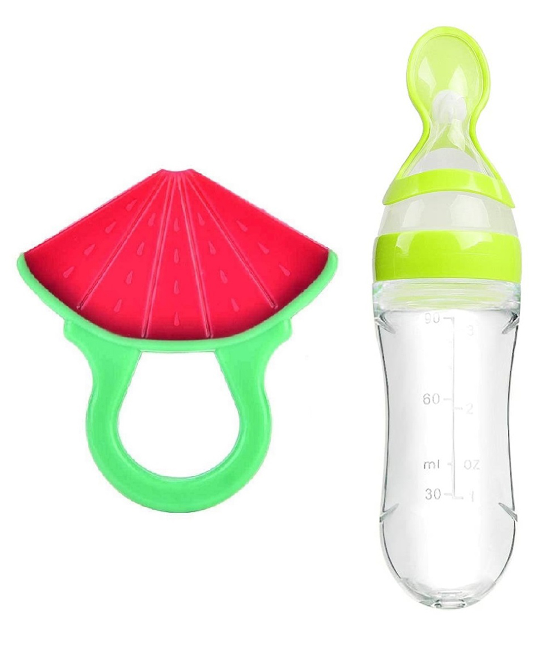 Enorme Silicone Watermelon Shape Red Teething Soft Teether and Silicone Easy Squeezy Spoon Food Feeder for Babies-image-23