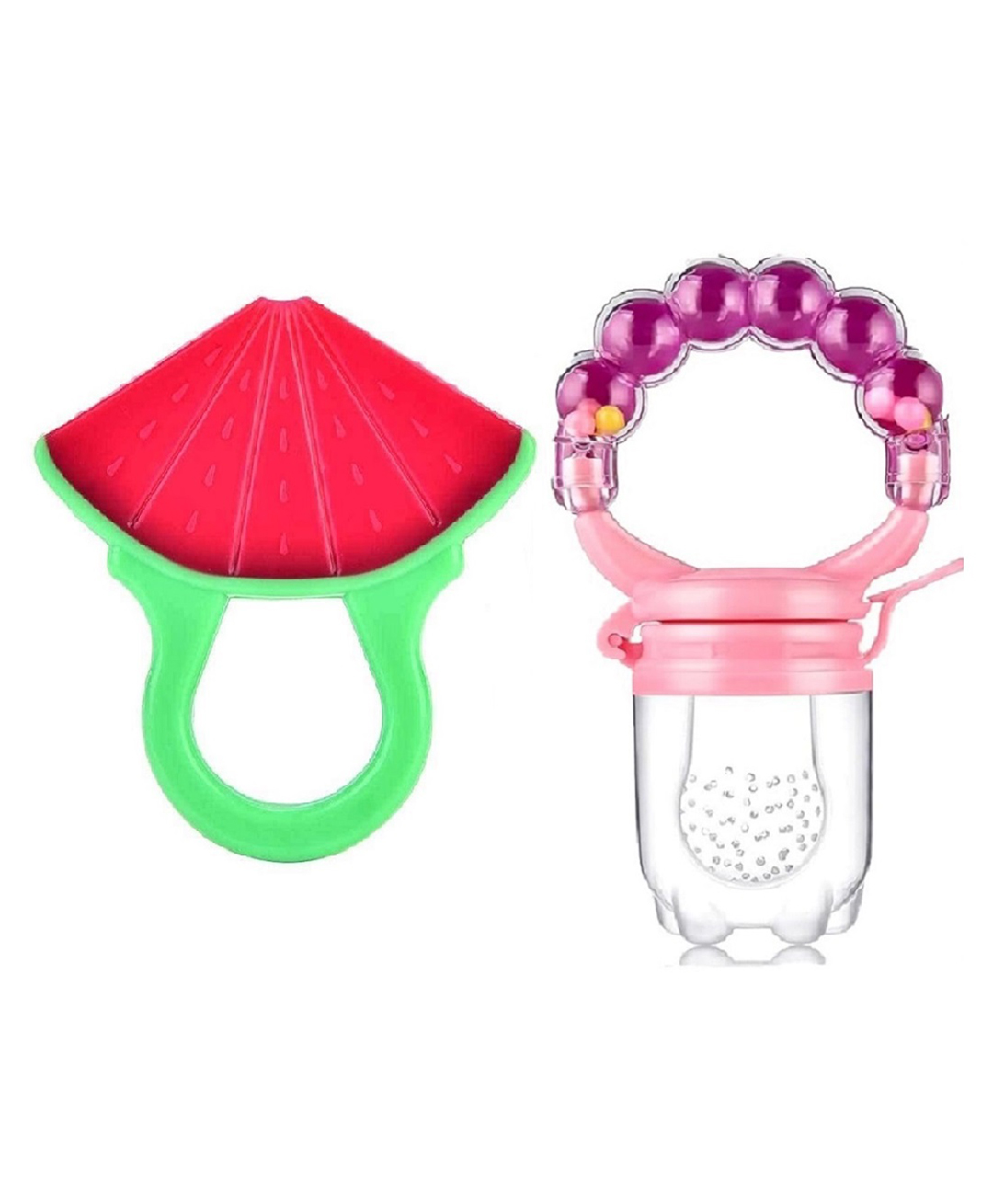 Enorme Silicone Watermelon Shape Red Teething Soft Teether and Ring Style Food Fruit Feeder Nibbler Pacifier for Babies-picture-38
