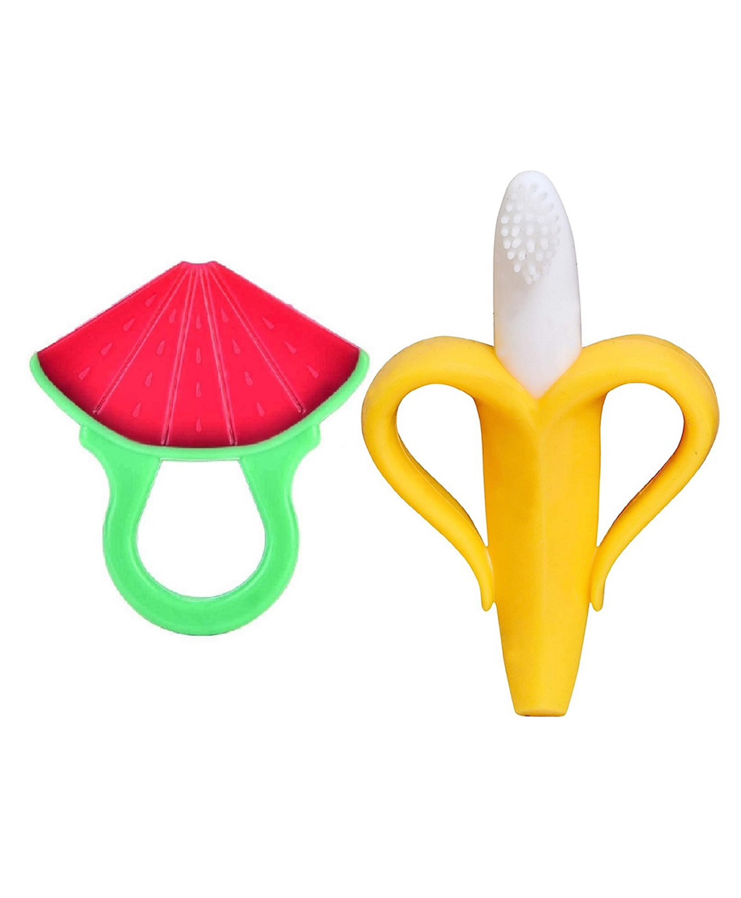 Enorme Silicone Watermelon Shape Red Teething Soft Teether and Banana Shaped Silicone Toothbrush teether for Babies-picture-34