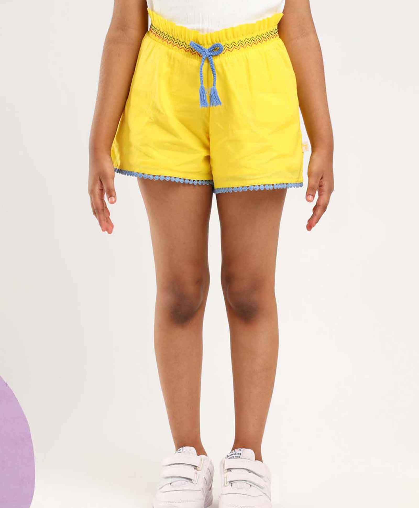 Somersault Lace Embellished Shorts - Yellow-picture-14