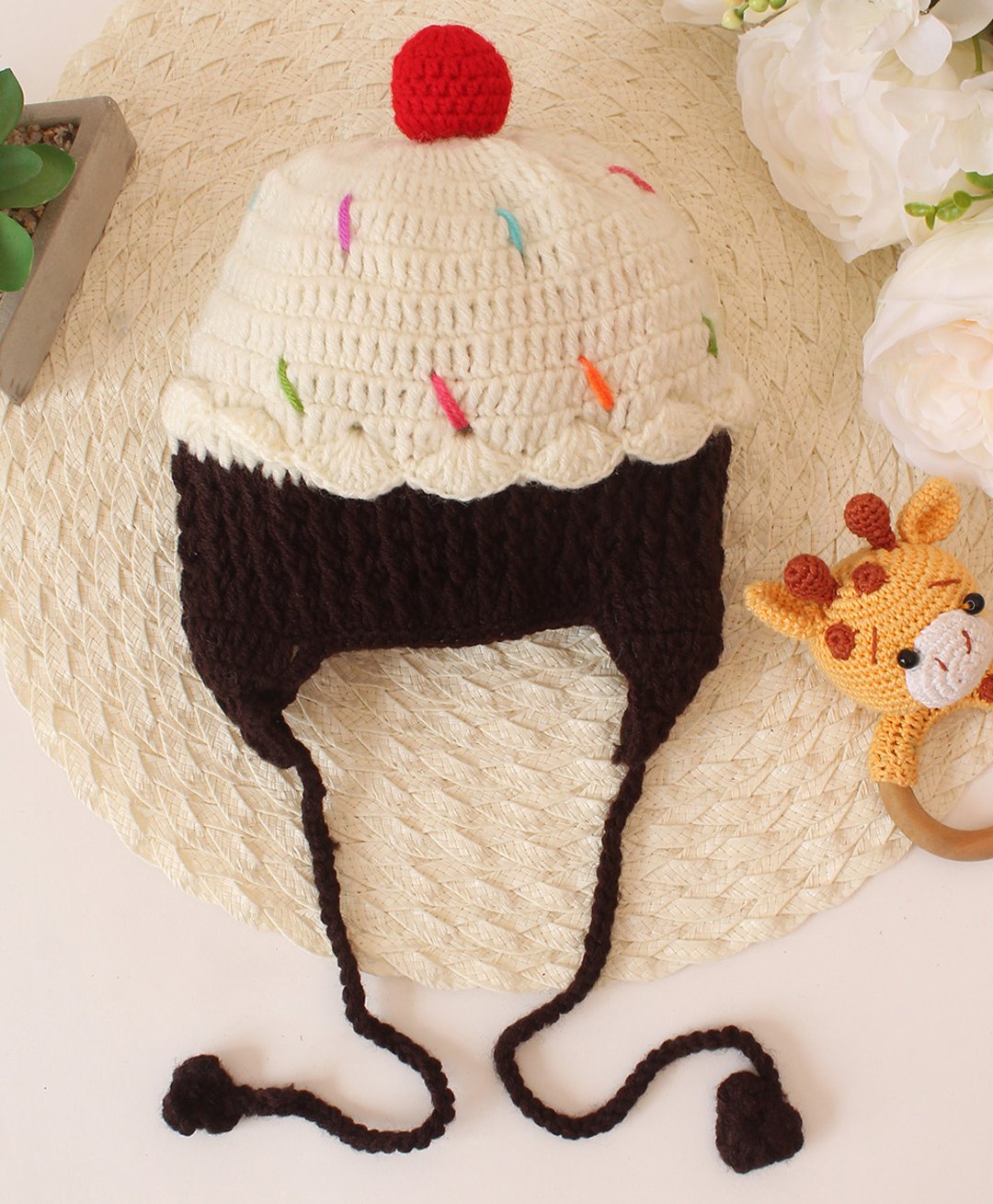 Woonie Crochet Handmade Pudding Cap - Cream-picture-19