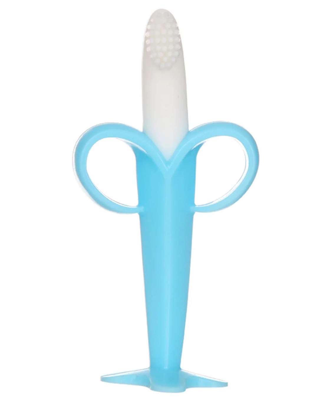 Kritiu Silicone Ultra Soft Safety Banana Shape Toothbrush For Toddlers - Blue-picture-38