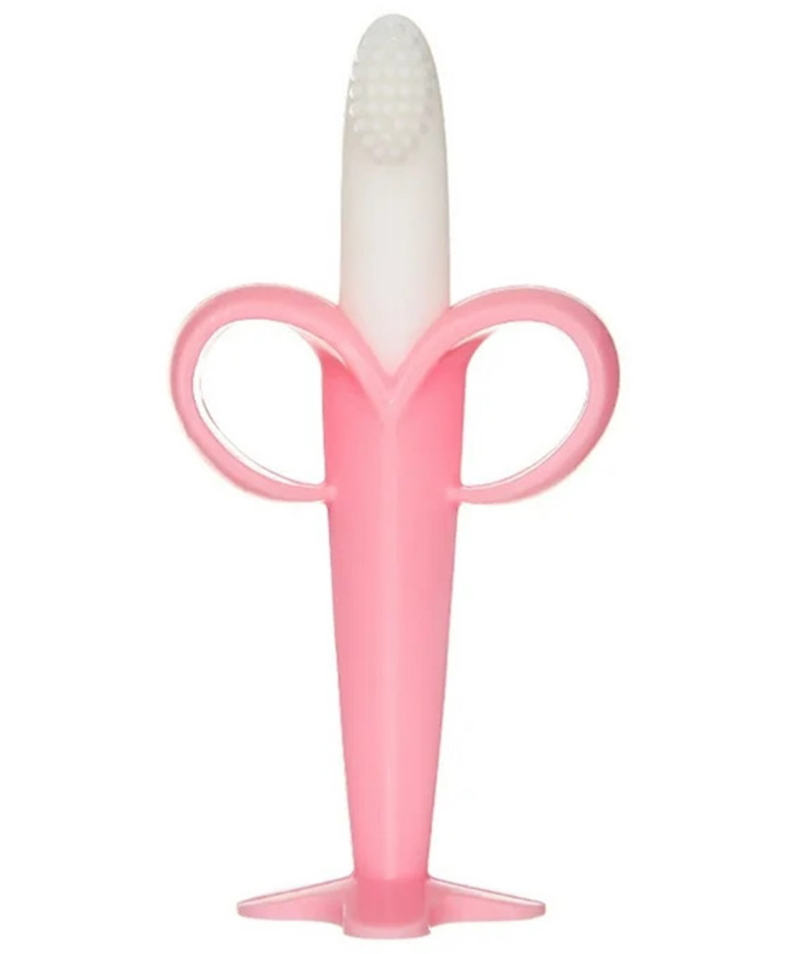Kritiu Silicone Ultra Soft Safety Banana Shape Toothbrush For Toddlers - Pink-picture-39